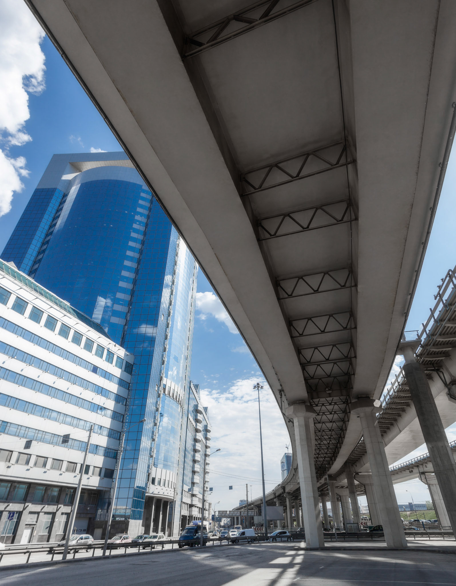 Highway overpass near business center
