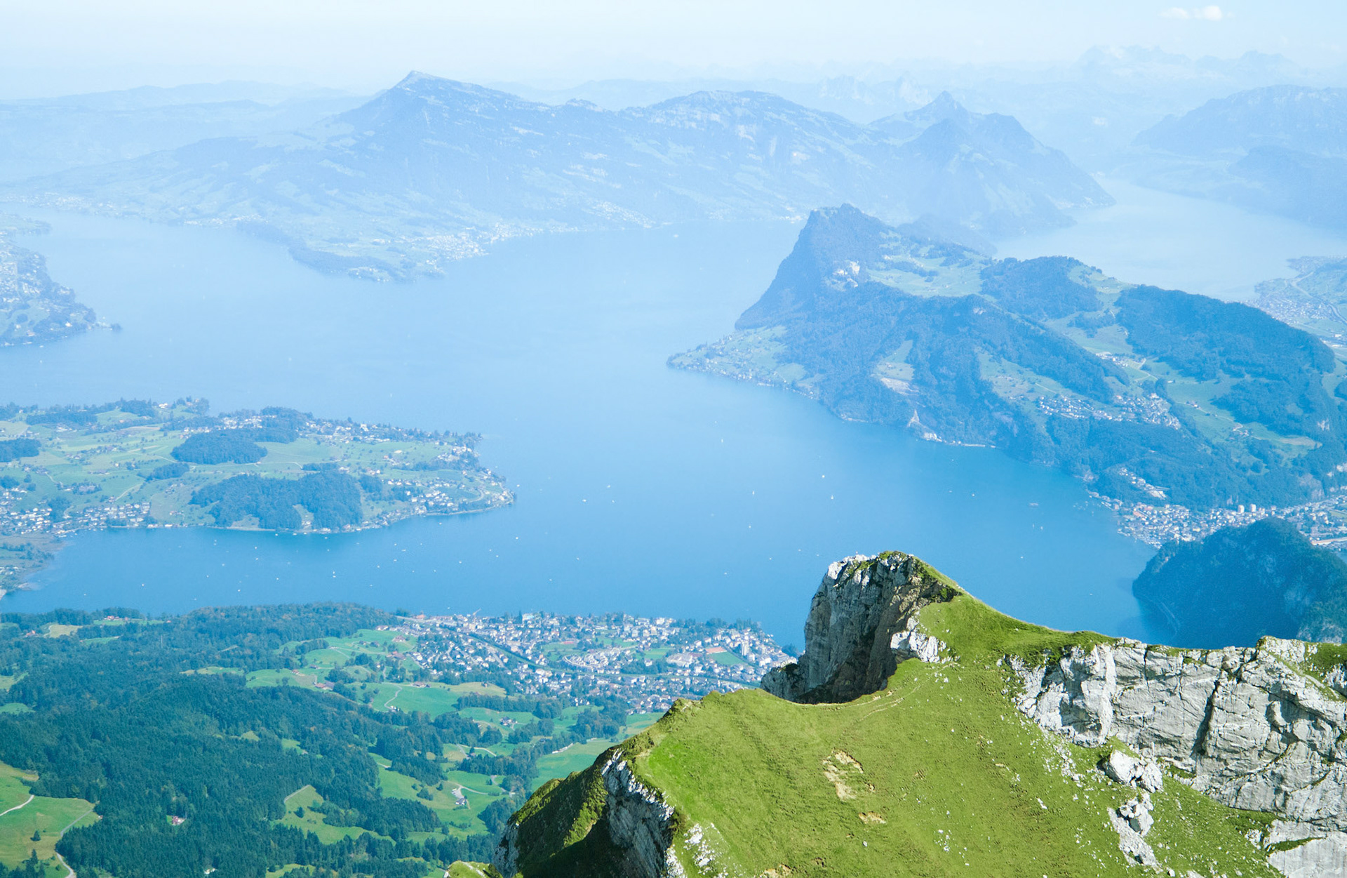 View from the mountain Pilatus at the Lake of Lucerne, Switzerland