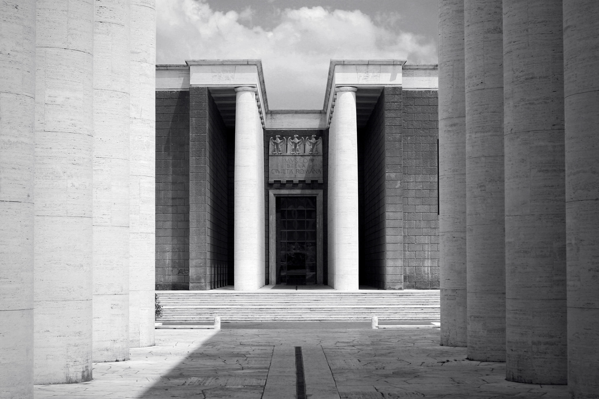 ROME - AUGUST 5: The Museum of the Roman Civilization on August 5, 2010 in Rome. The museum of the Ancient Roman civilization is a good example of the fascist architecture.