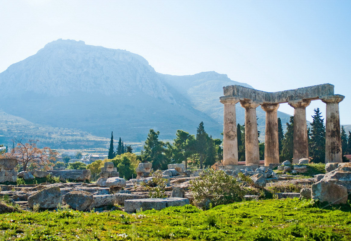 Temple of Apollo in Ancient Corinth, Greece