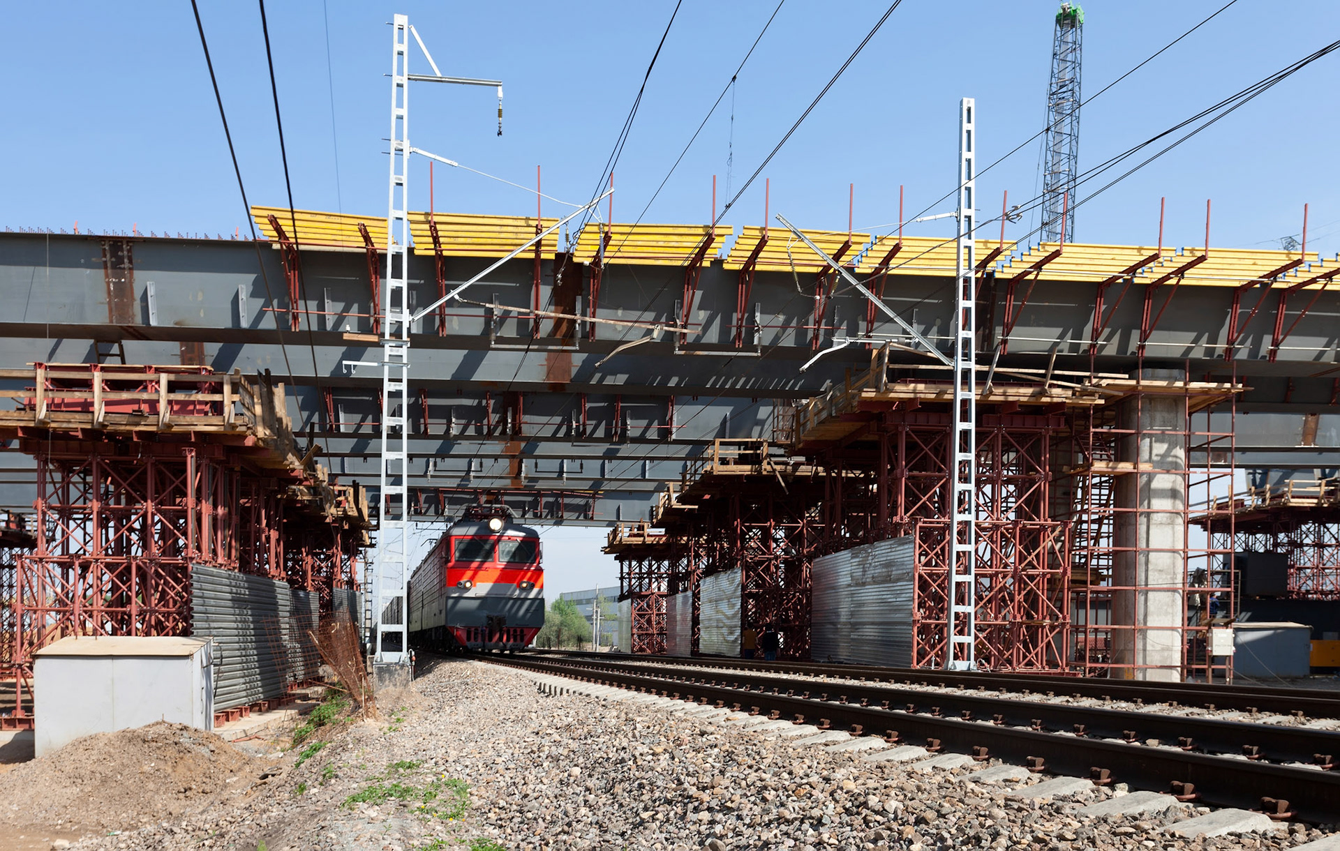Construction of the new viaduct under the railways without stopping rail traffic in Russia