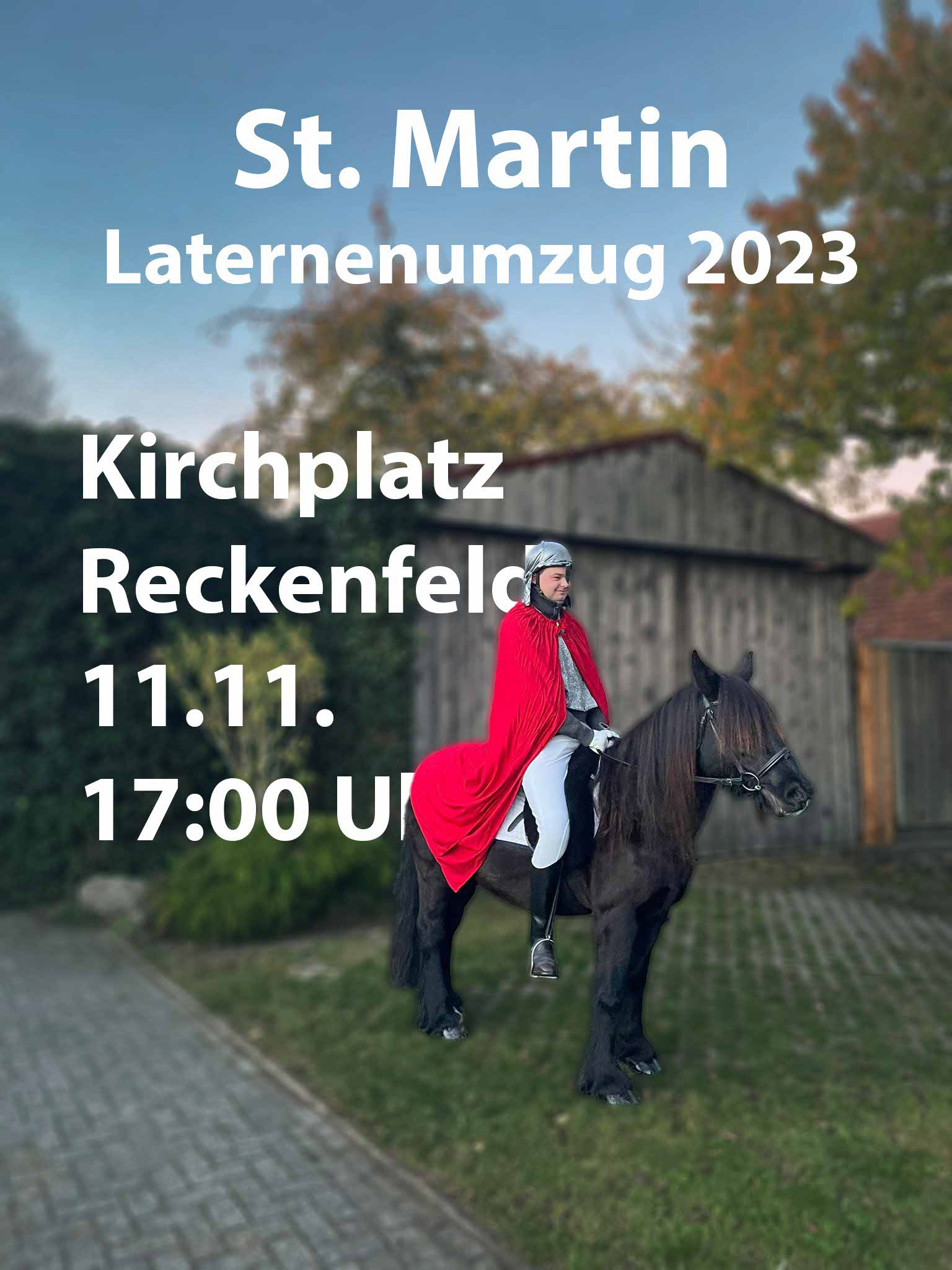 Poster zum St. Martin Laternenumzug in Reckenfeld 2023.