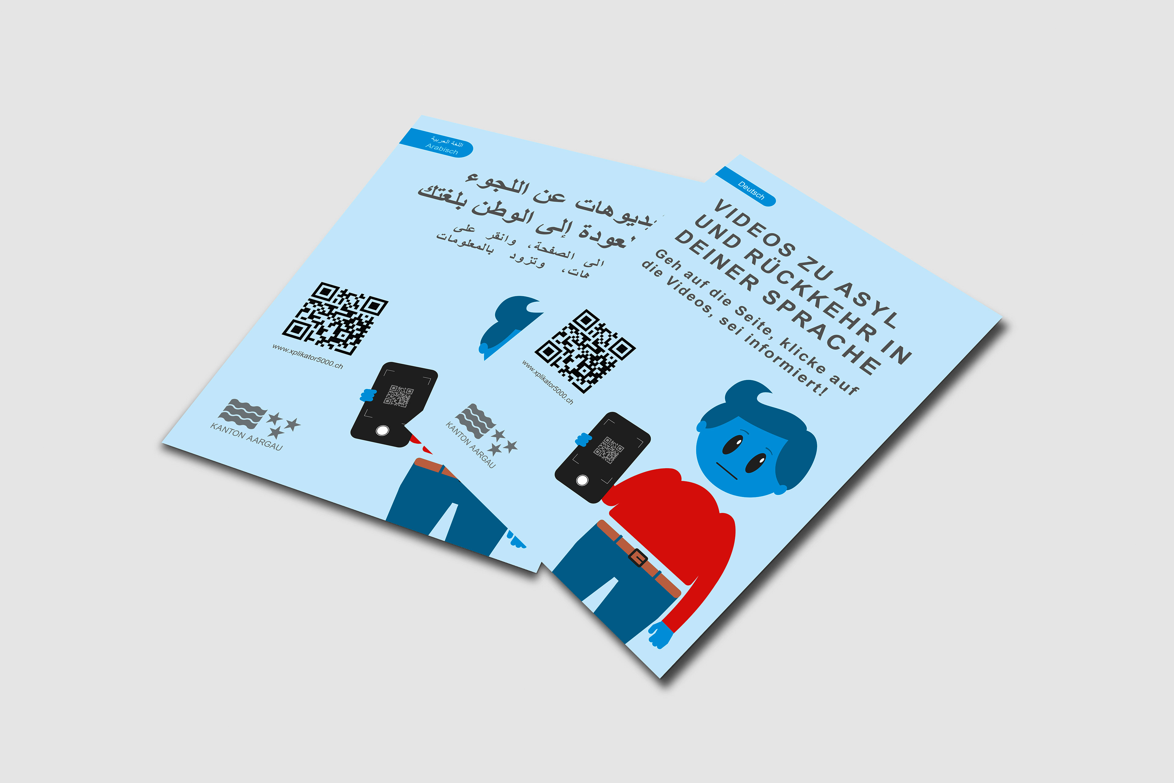 Flyer in 16 Sprachen | X-PLIKATOR 5000 | Amt für Migration und Integration Kanton Aargau