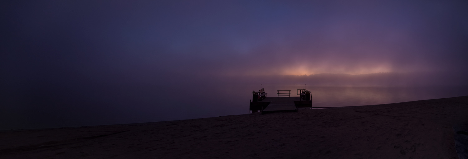 Foggy Autumn Sunrise Over Oxtongue Lake