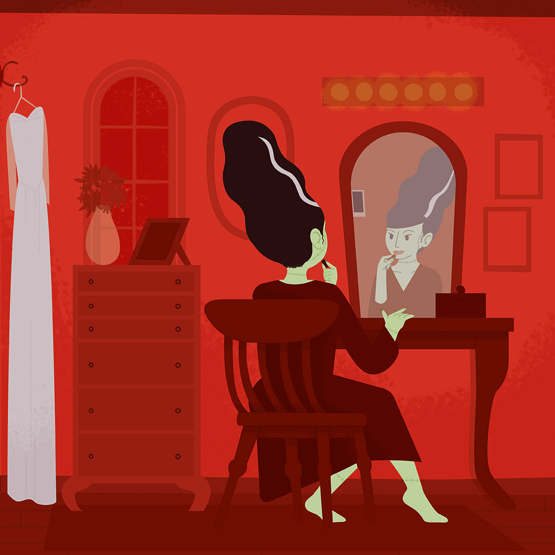 Day 30: Bride Nothing like a touch of red lipstick to finish off the look! But who are we kidding, that hairstyle is really what brings this look together.