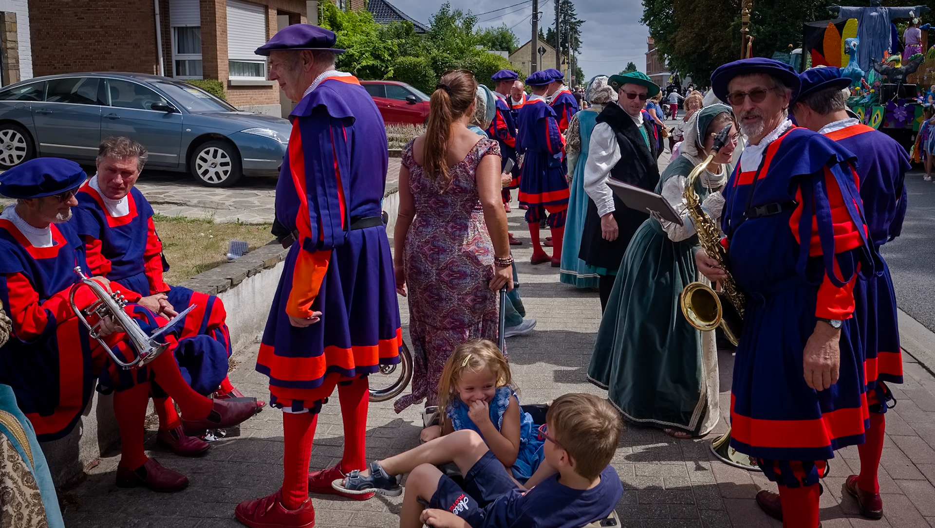 De jaarlijkse optocht ten ere van het Druivenfeest.