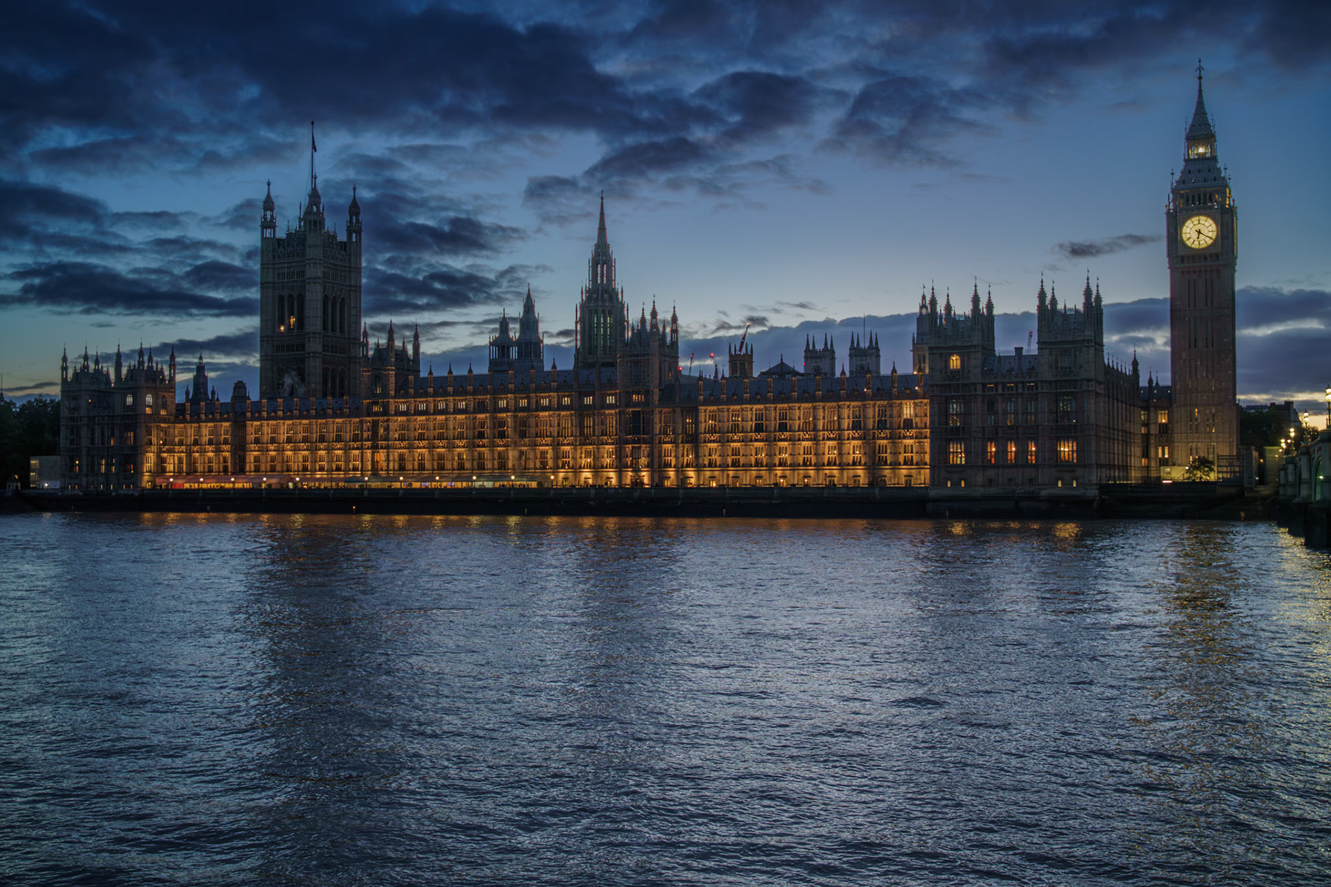 Houses of Parliament and Big Ben at Dusk in London