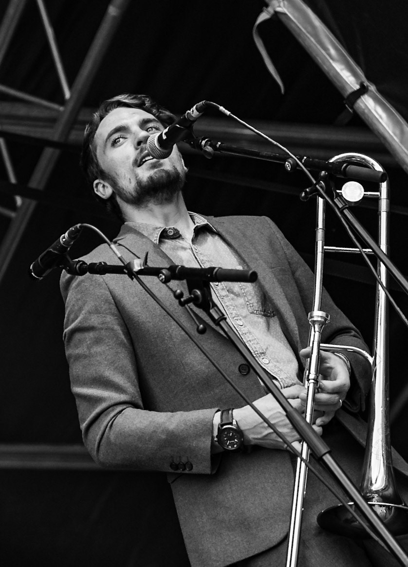 Spencer Hague, trombonist with the Neville Staple Band @ Witney Music Festival 2018.  #nevillestapleband  #SpencerHague  #witneymusicfestival