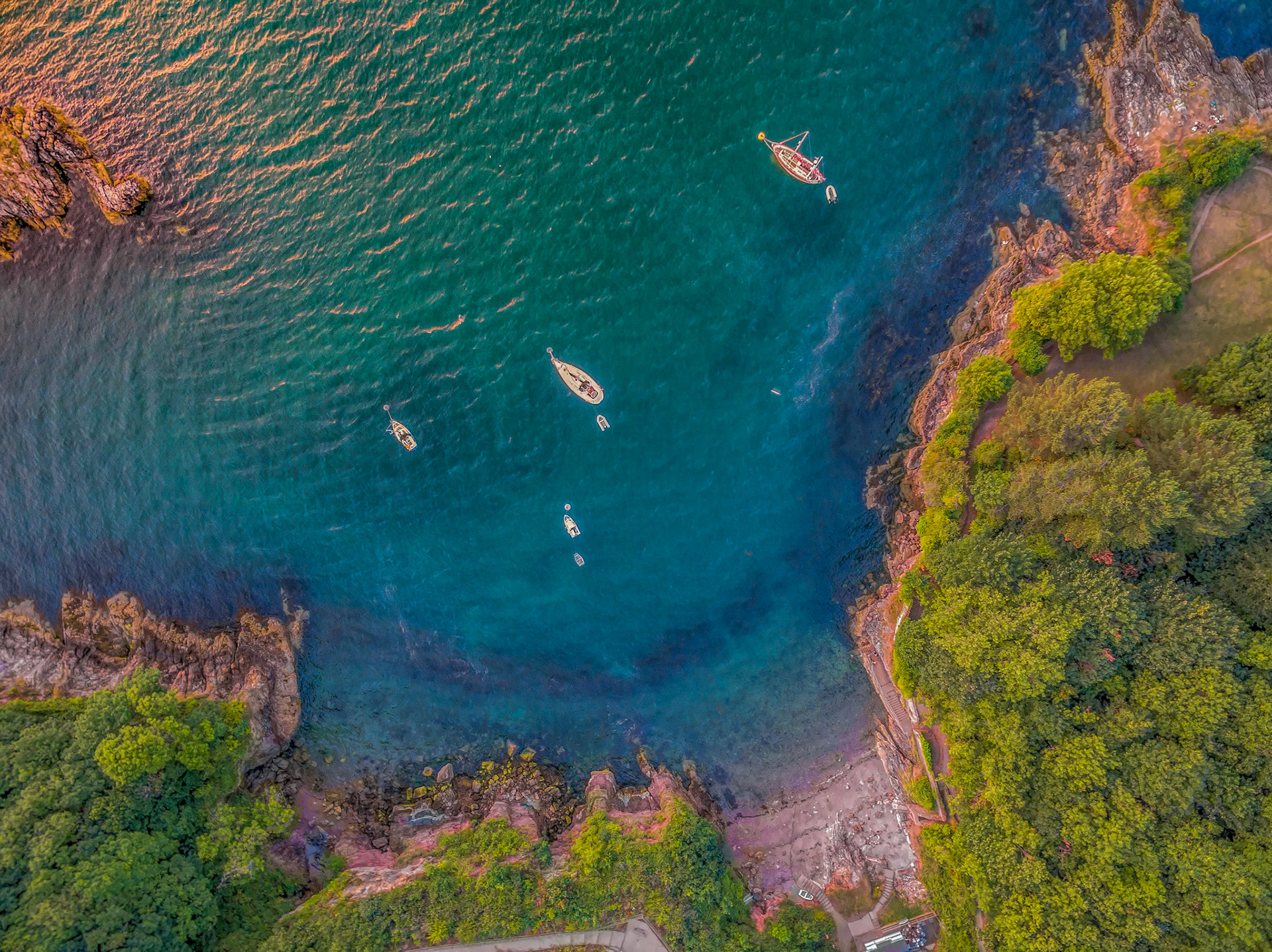 Late Evening light above Fishcombe Cove near Brixham, Devon