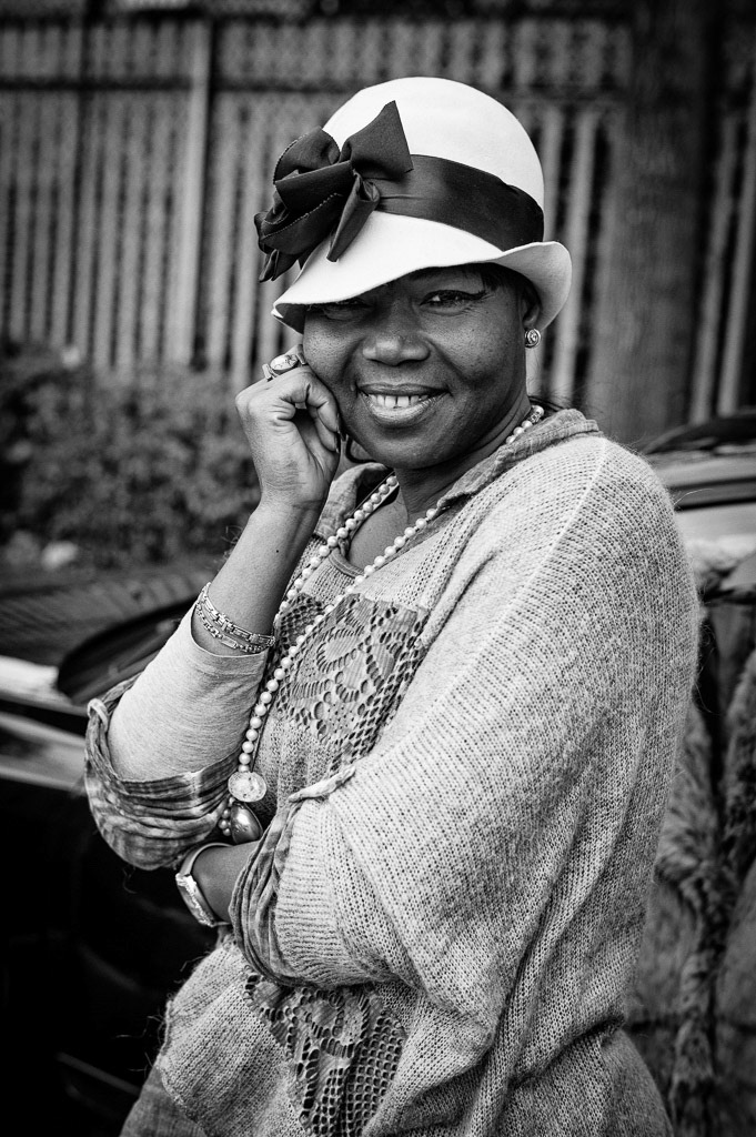 Lovely lady selling hats