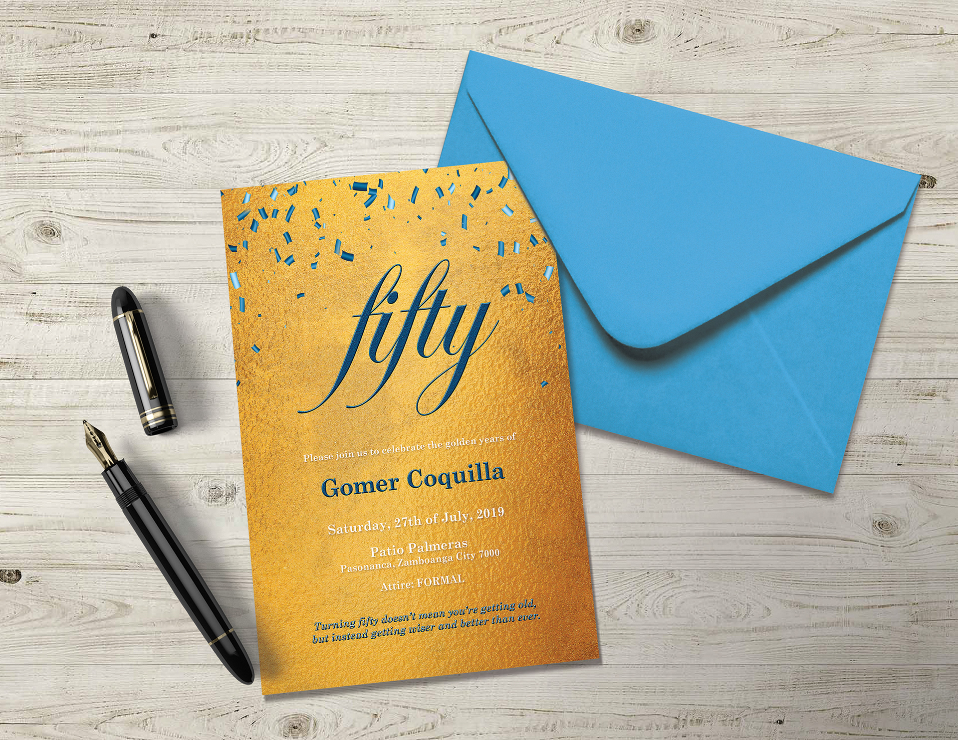 Fiftieth Birthday Invites