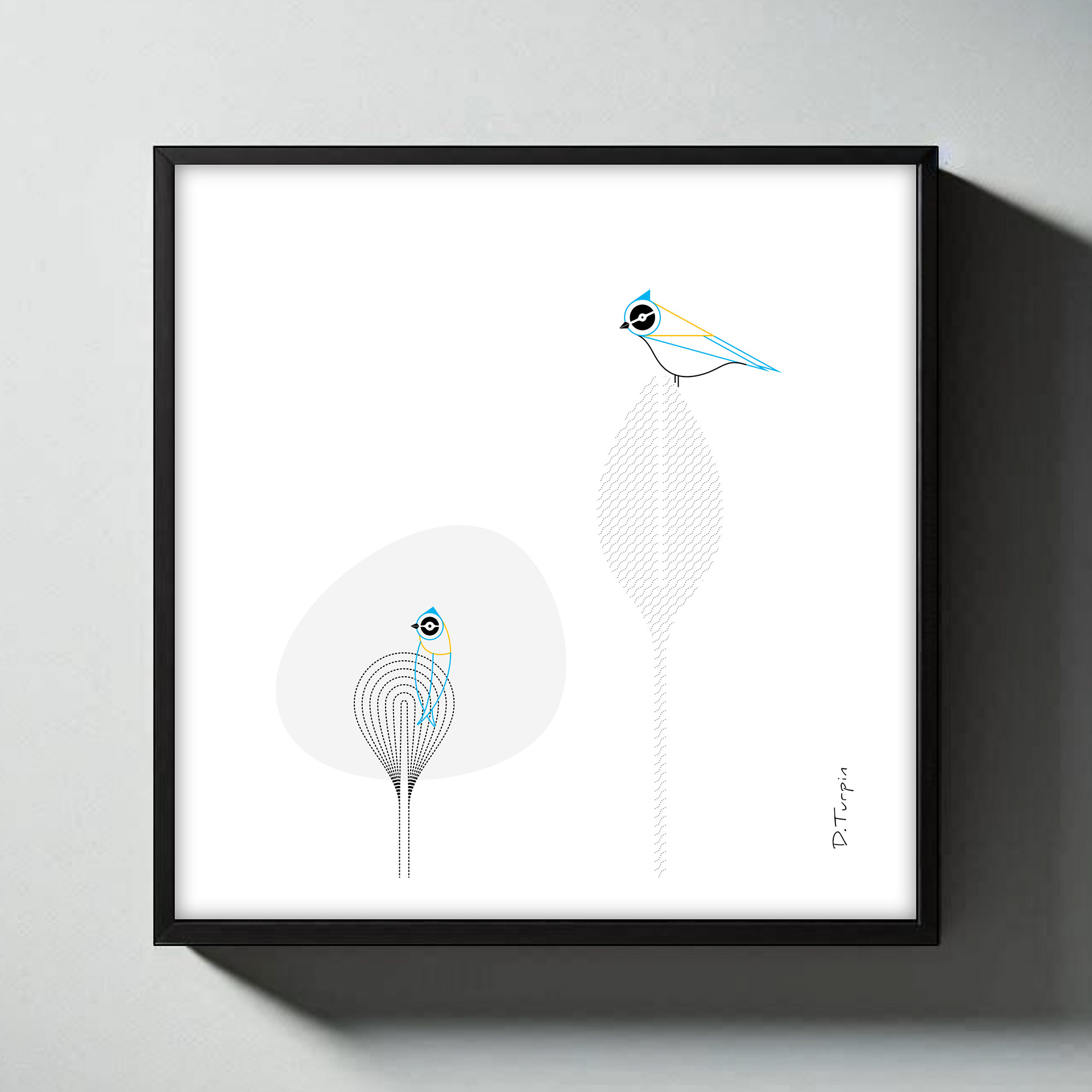 Blue tits illustration