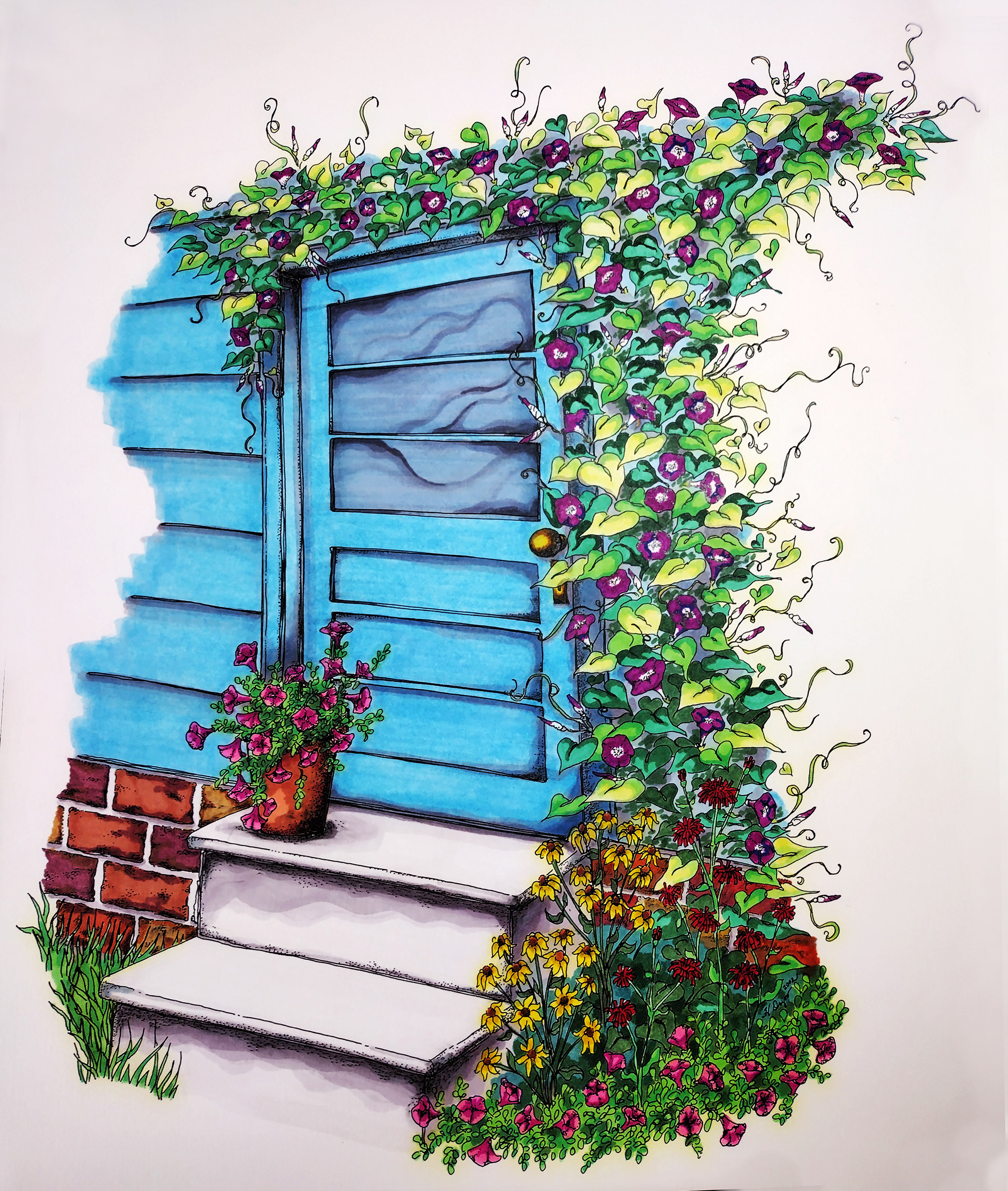 Illustration - Pen and Ink, Prismacolor Marker