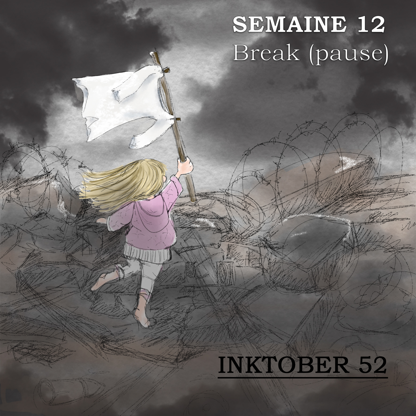 Semaine 12 -Break (pause) ##inktober52 #inktober #inktoberbreak #ukraine
