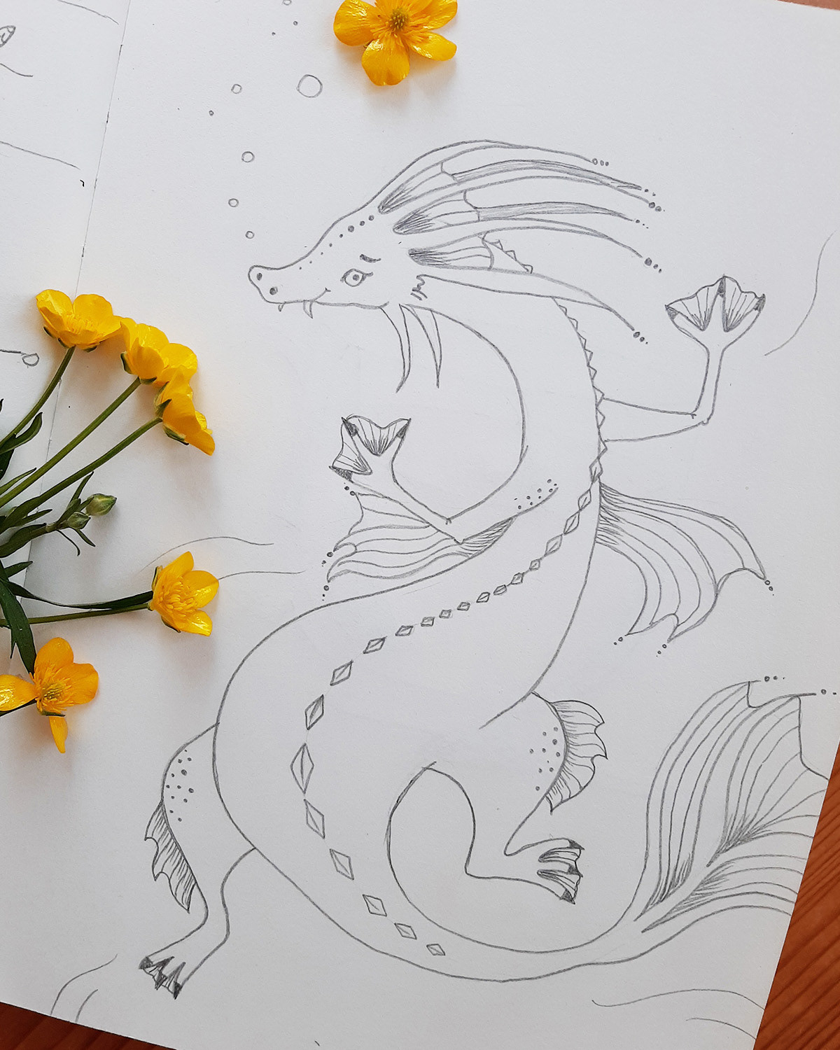 Water dragon - in my sketchbook