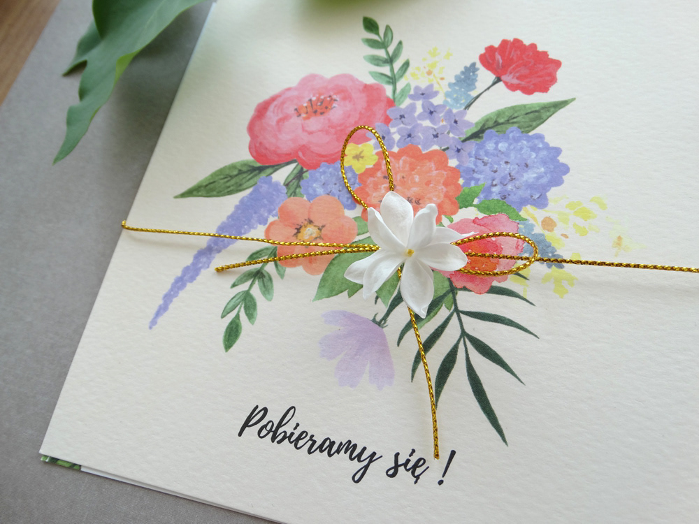 KOLOROWE KWIATY - zaproszenia ślubne
