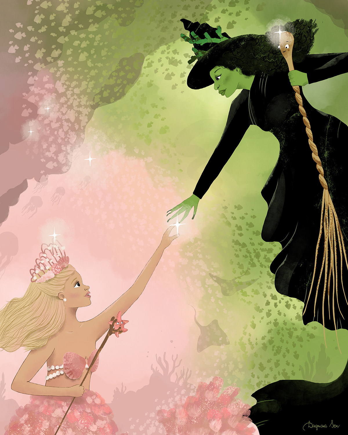 Wicked, Glinda i Elphaba - ilustracja