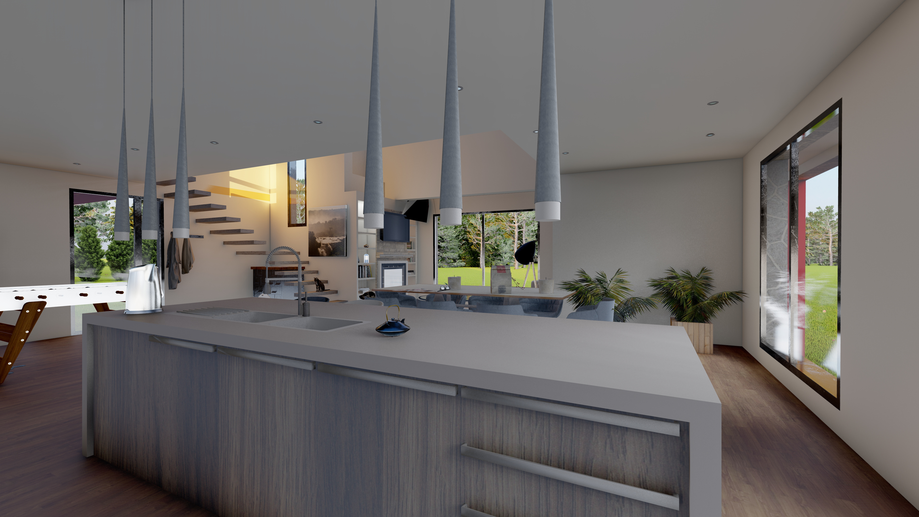 Maison principale: Vue de la cuisine