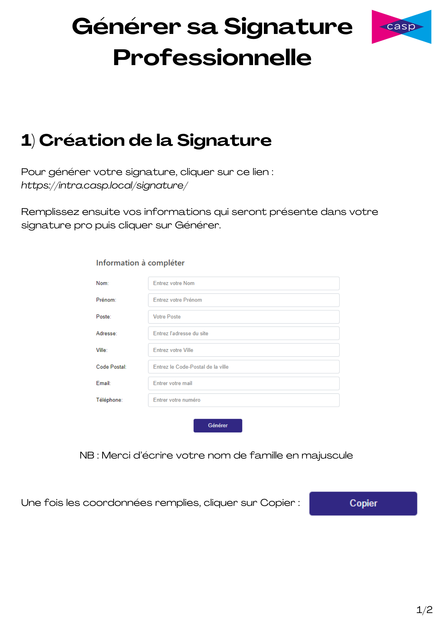 Tutoriel pour générer sa signature professionelle