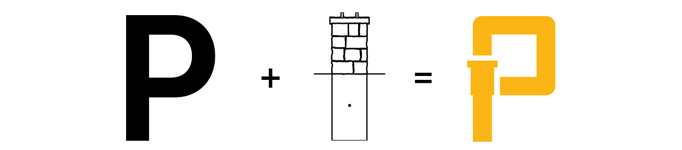 Image showing the thought process behind the development of the Pole Base logo