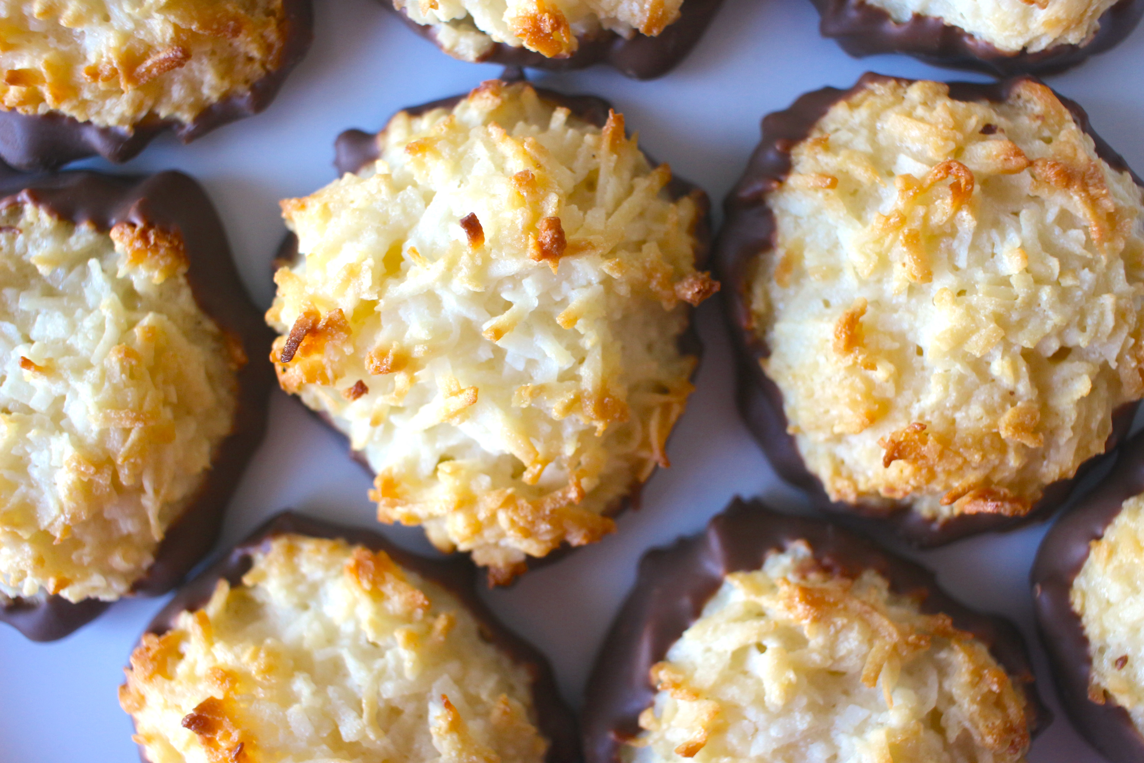 Chocolate Dipped Coconut Macaroons