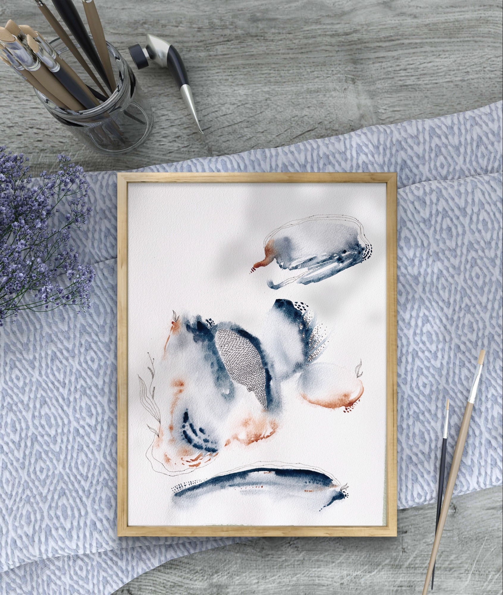 Indigo breathings 1 - 30x40 - Available