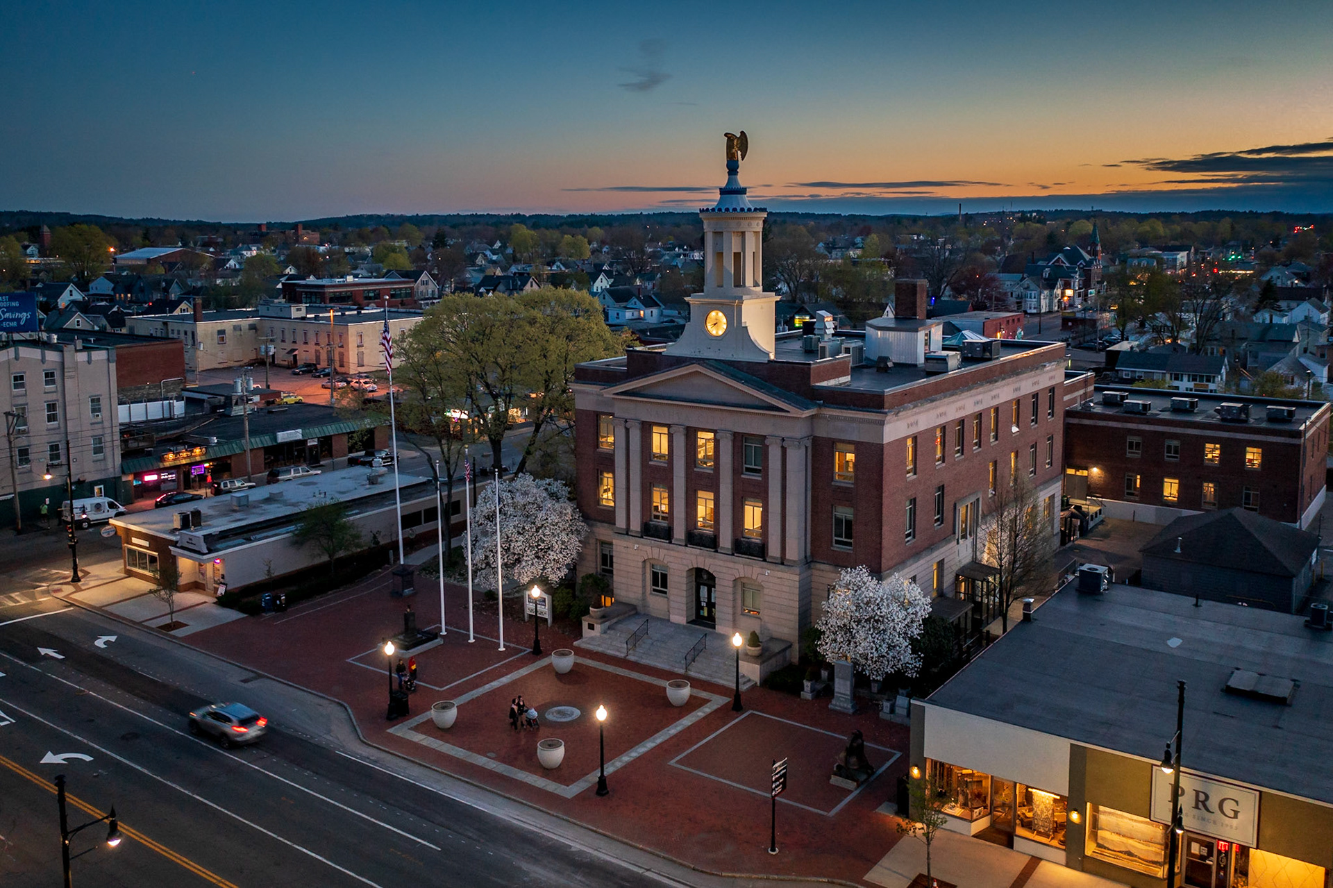 Nashua City Hall in Spring