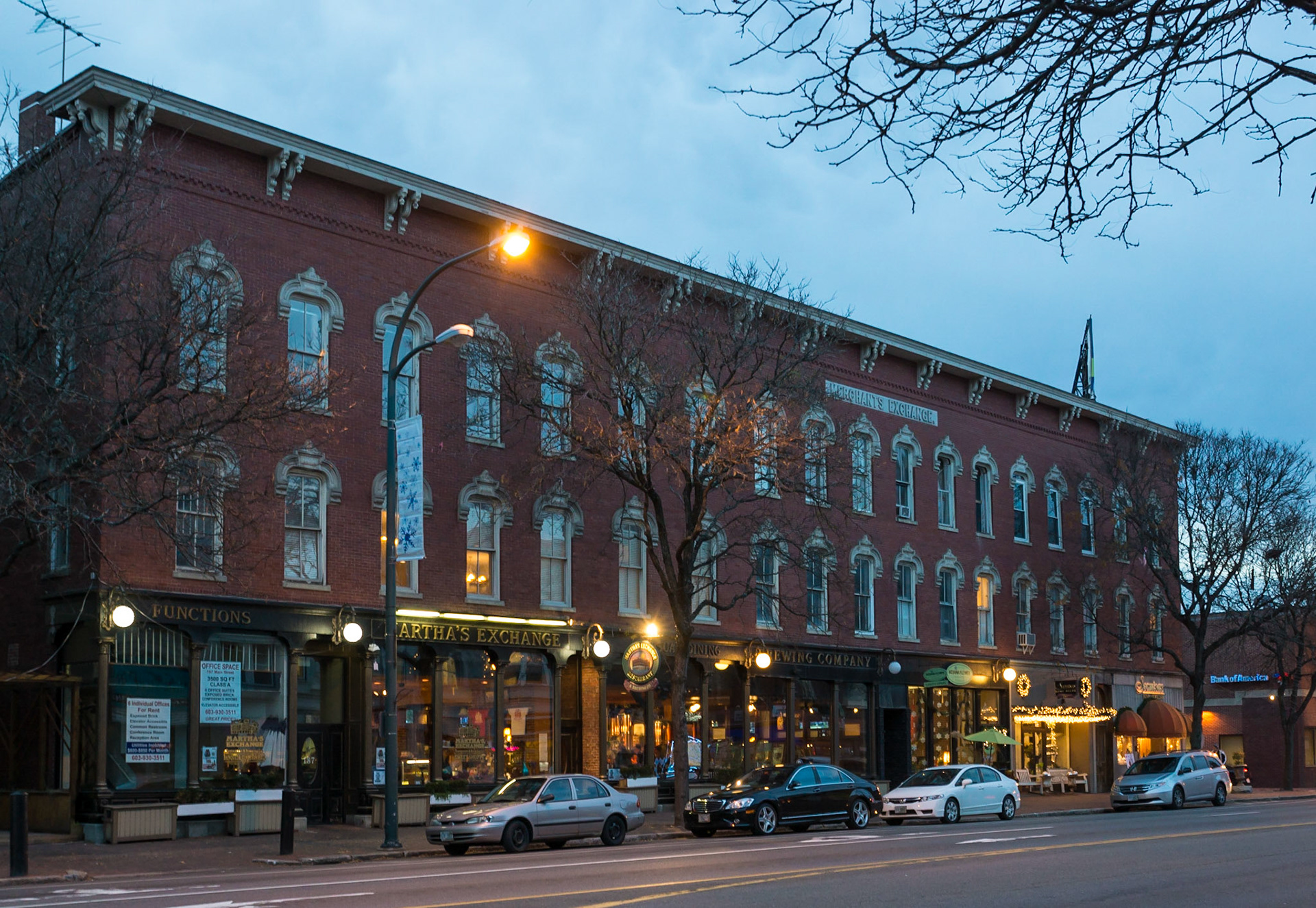 Nashua, NH at twilight