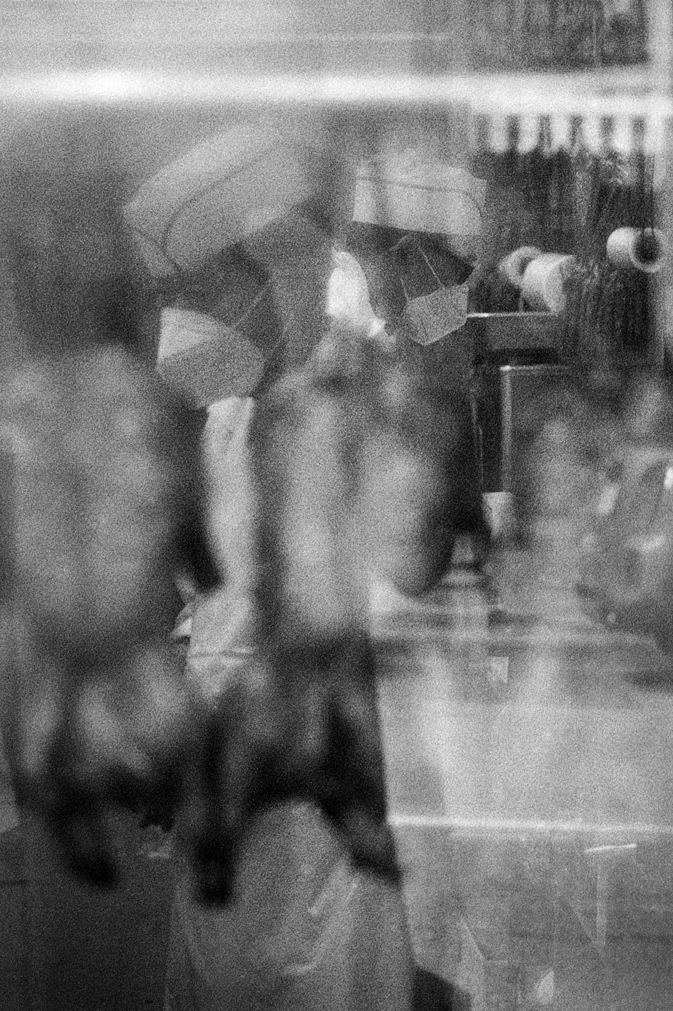 Butchers at the counter