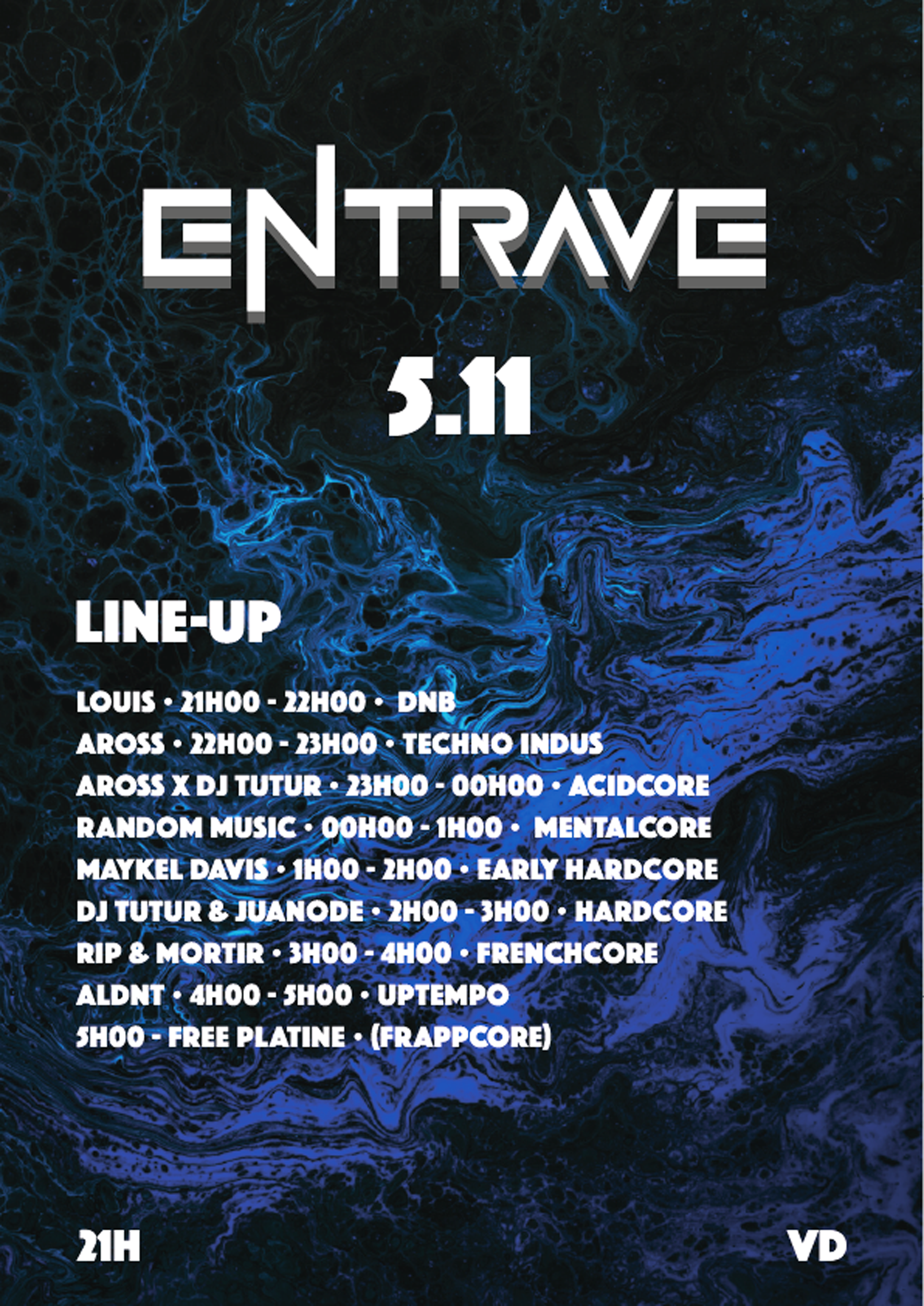 Affiche de soirée pour Entrave