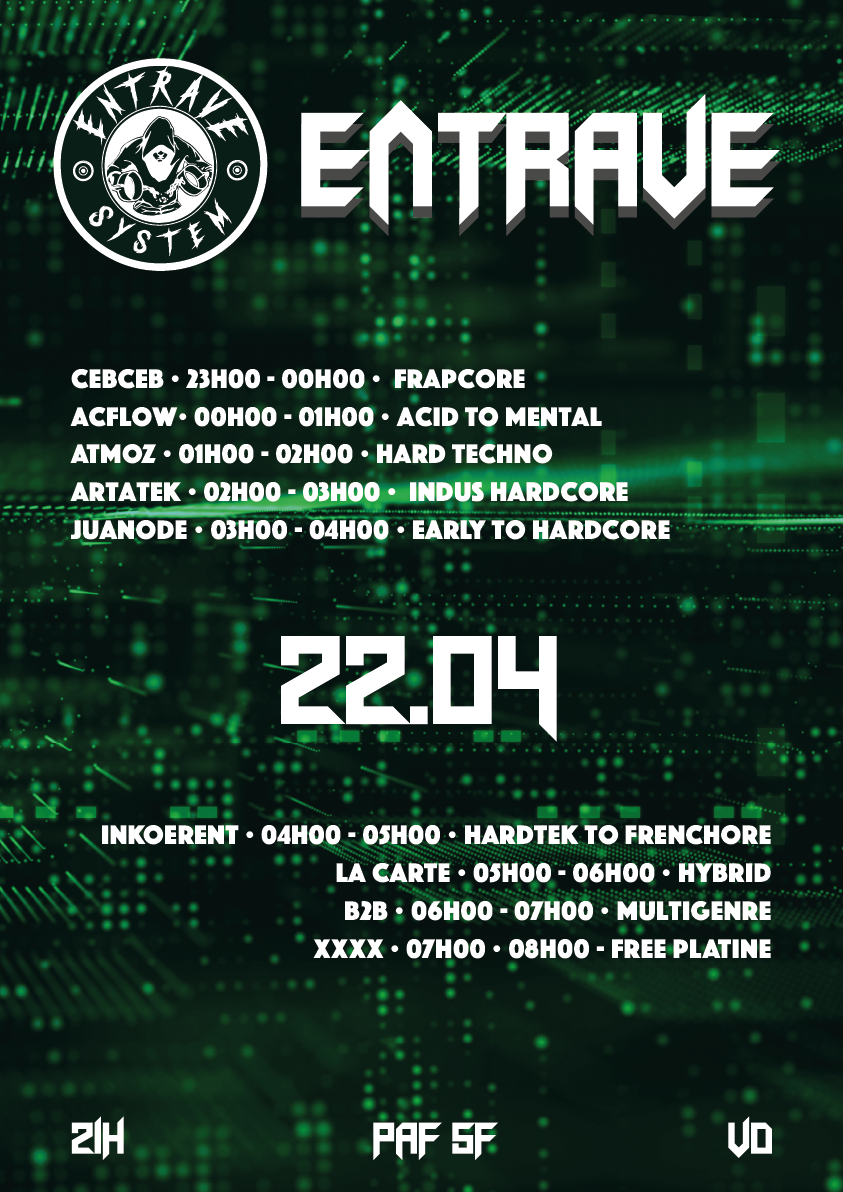 Affiche de soirée pour Entrave