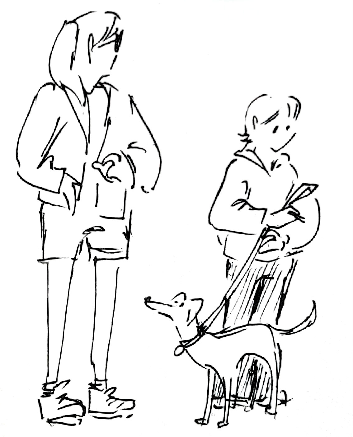 At the Crosswalk / pen from life