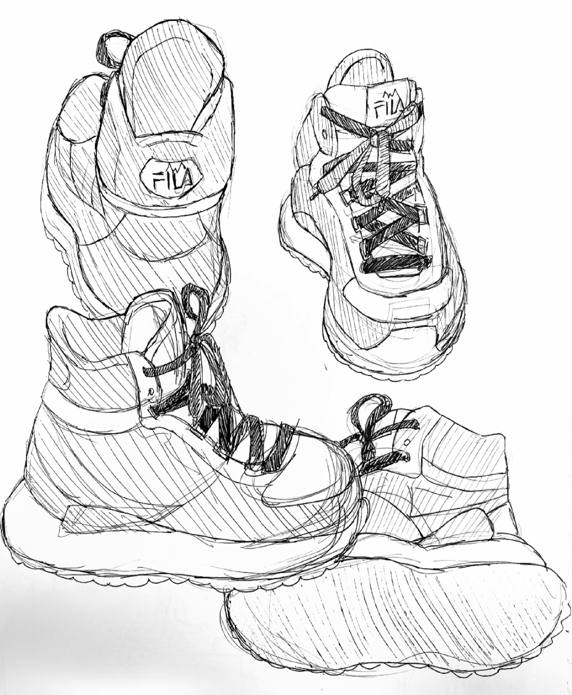 shoe study from life / pen