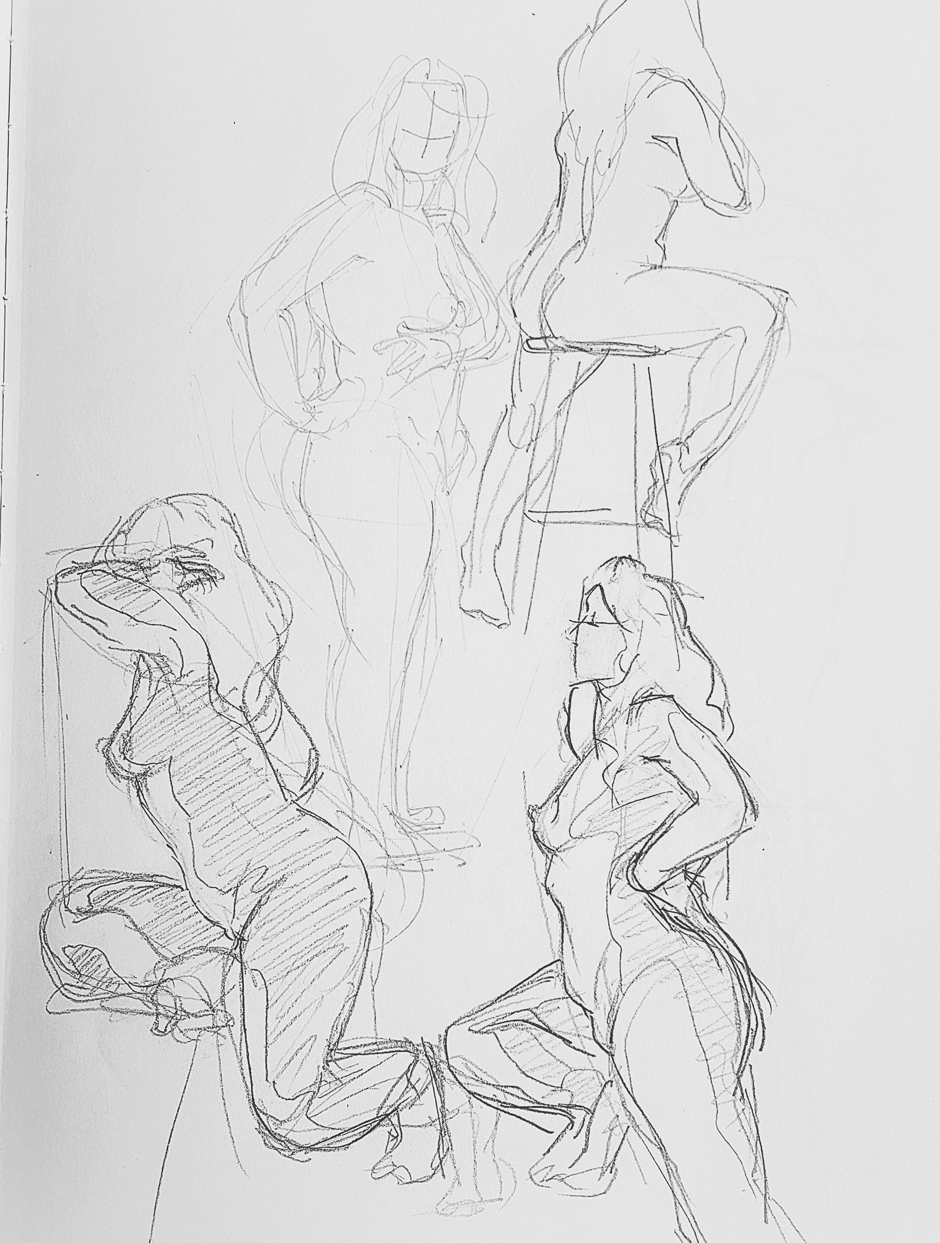 5 minute live model / graphite pencil