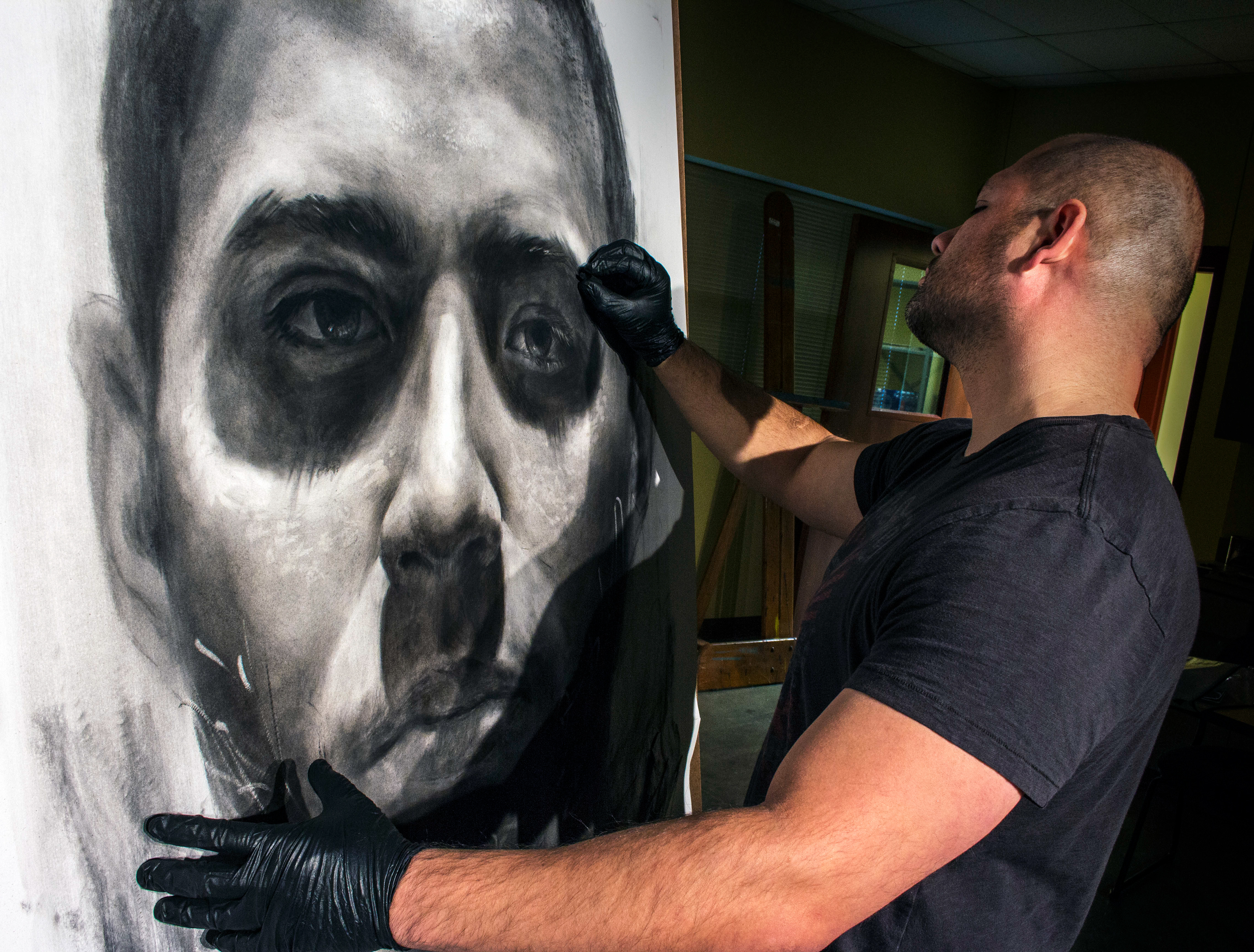 Image of artist at work