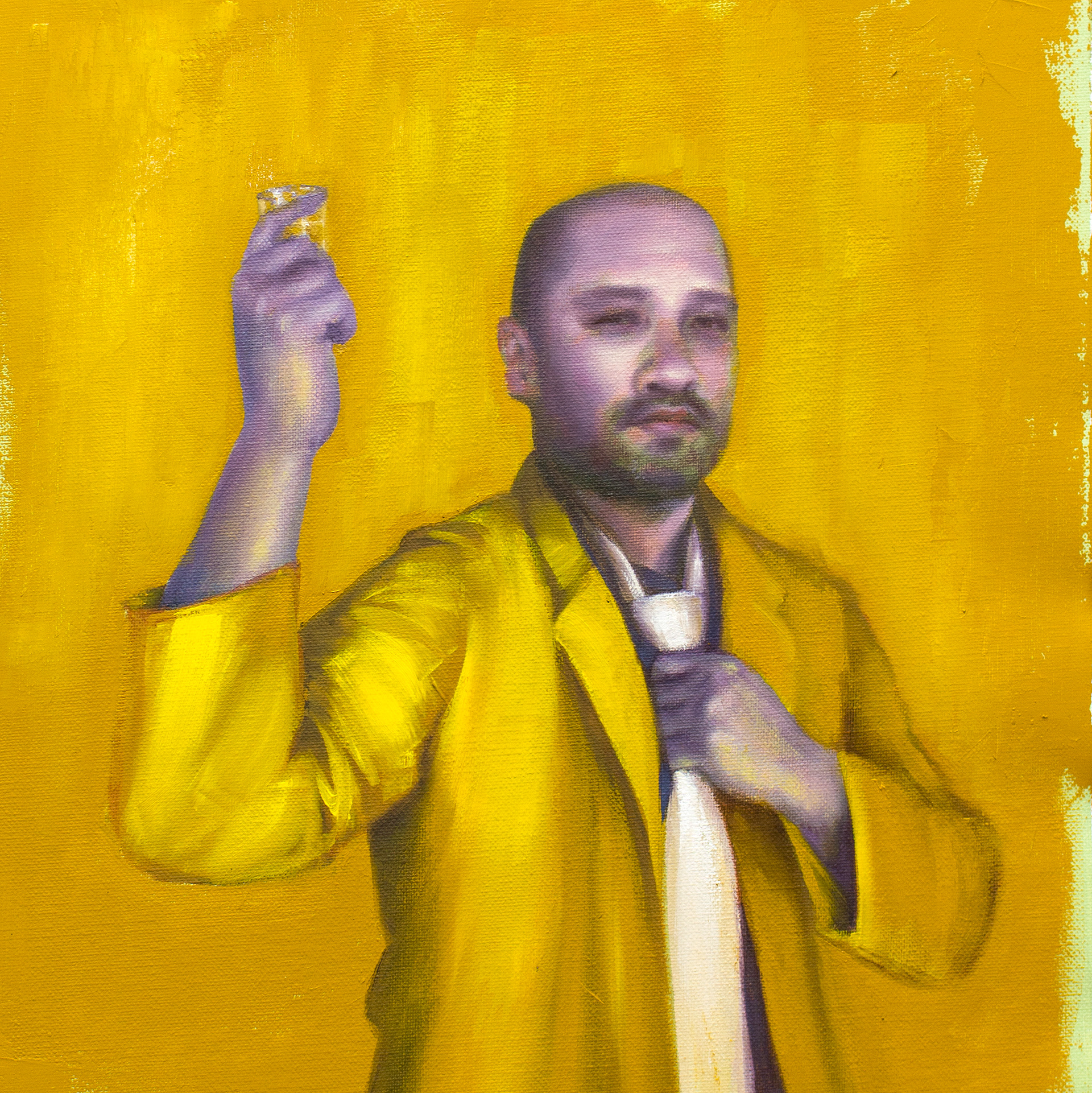 Must I Wear a Tie To Be Civilized, Oil on Canvas, 14"x14"