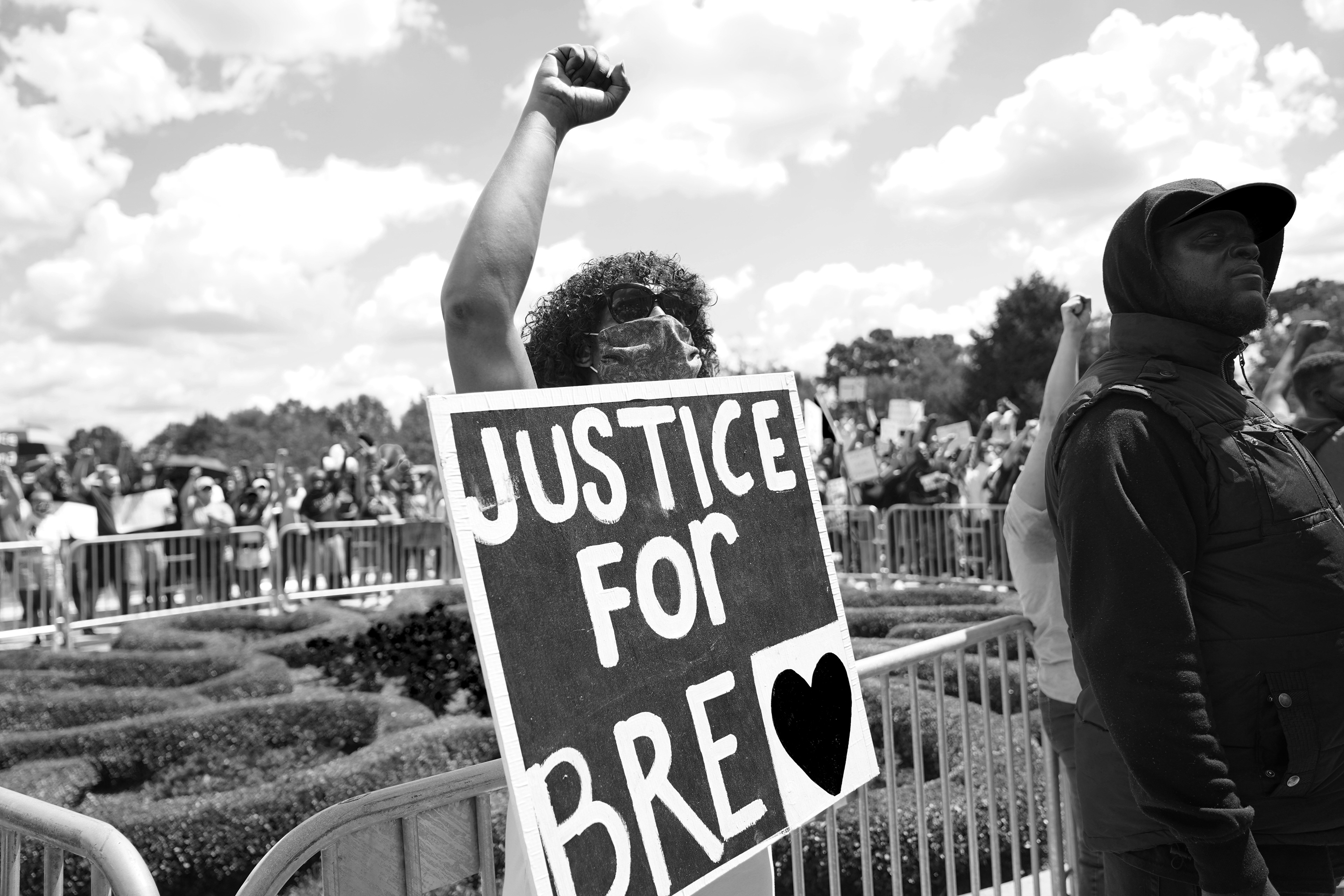 The killings of Black women have tended to receive less media attention than the deaths of Black men. People at the rally chanted Breonna Taylor’s name in an attempt to reverse the lack of attention.