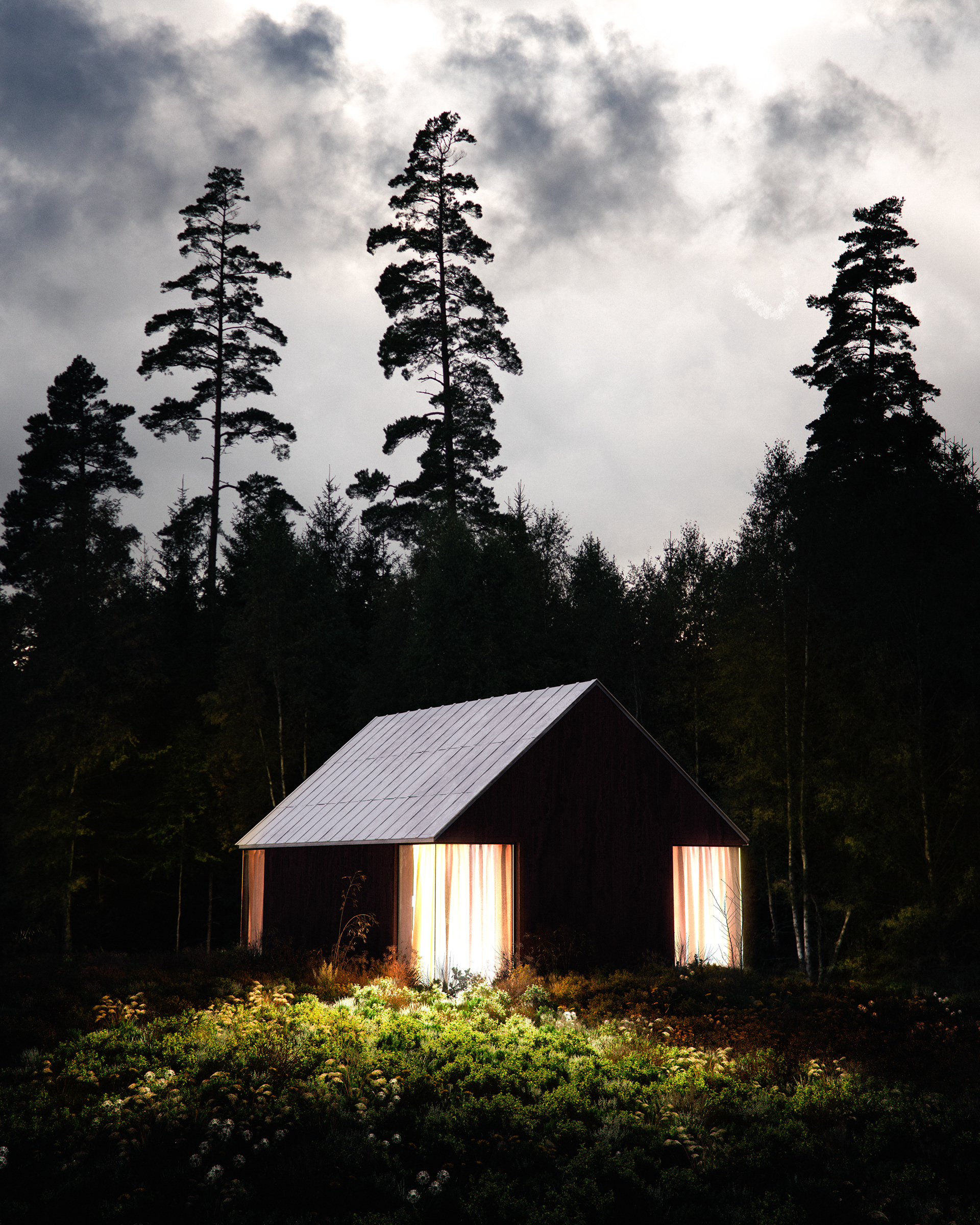 Mitt gömställe i skogen (Entwurf und 3D Visualisierung)