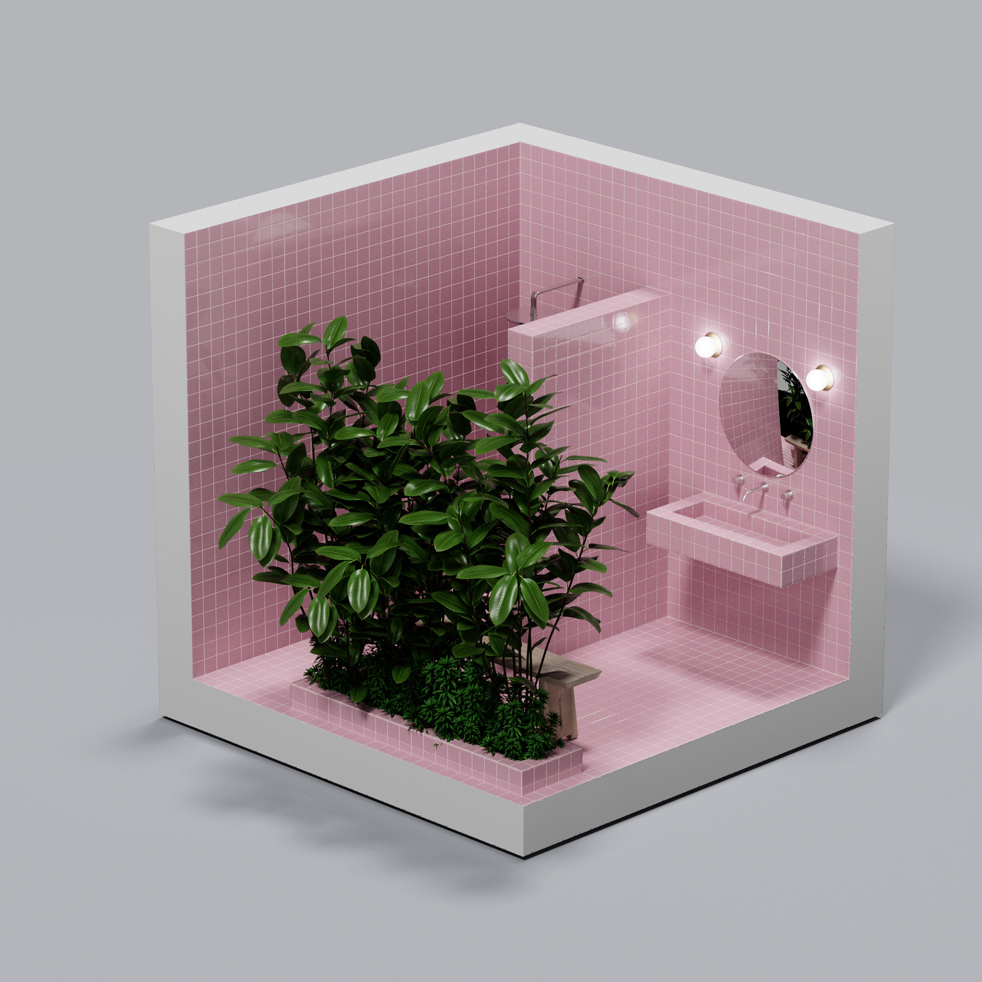 Bath Diorama (Entwurf und 3D Visualisierung)