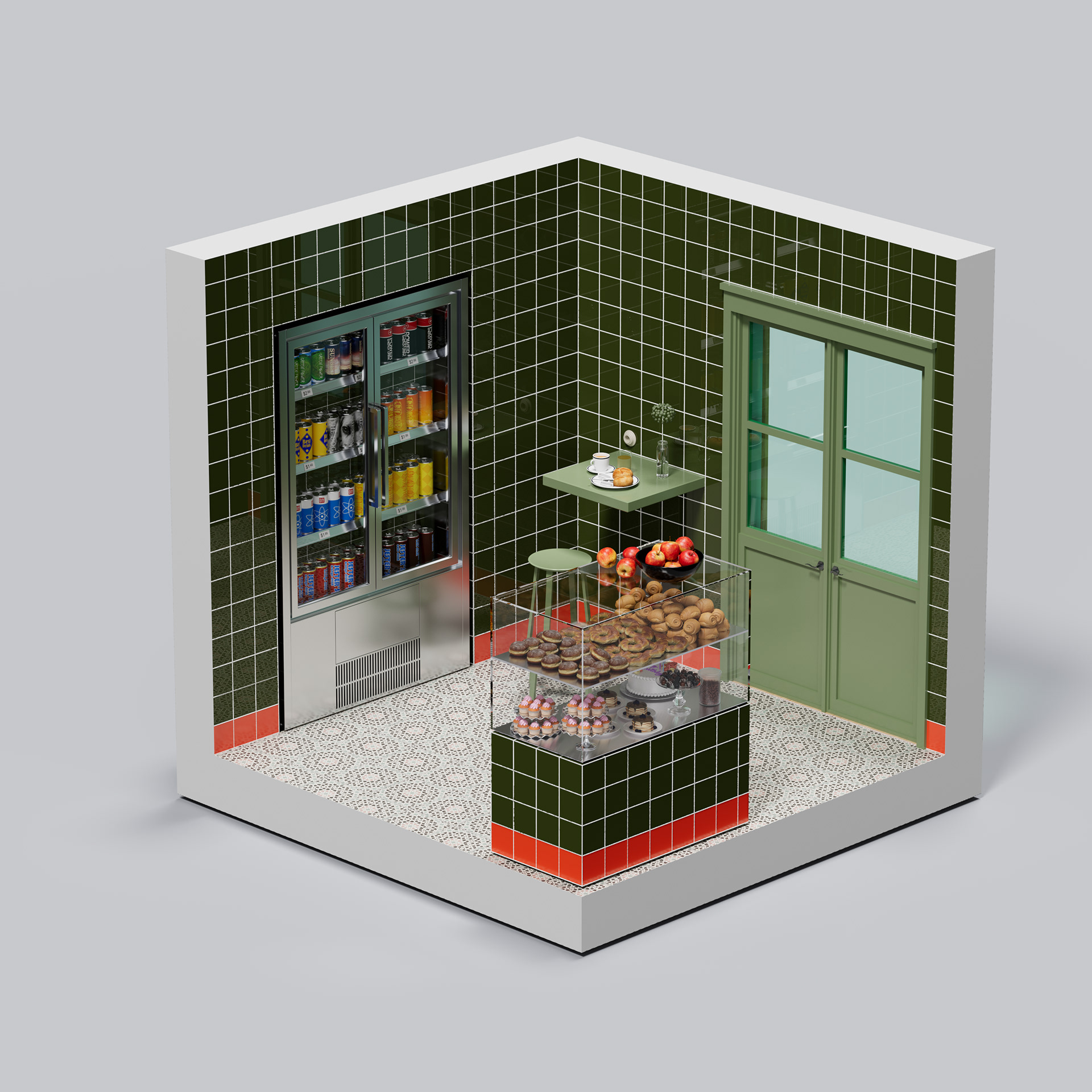 Deli Diorama (Entwurf und 3D Visualisierung)