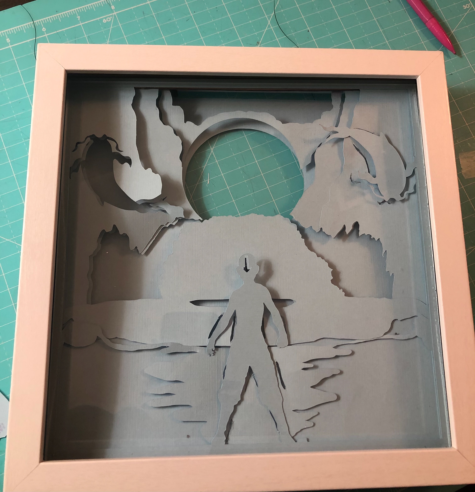 lightbox with paper layers