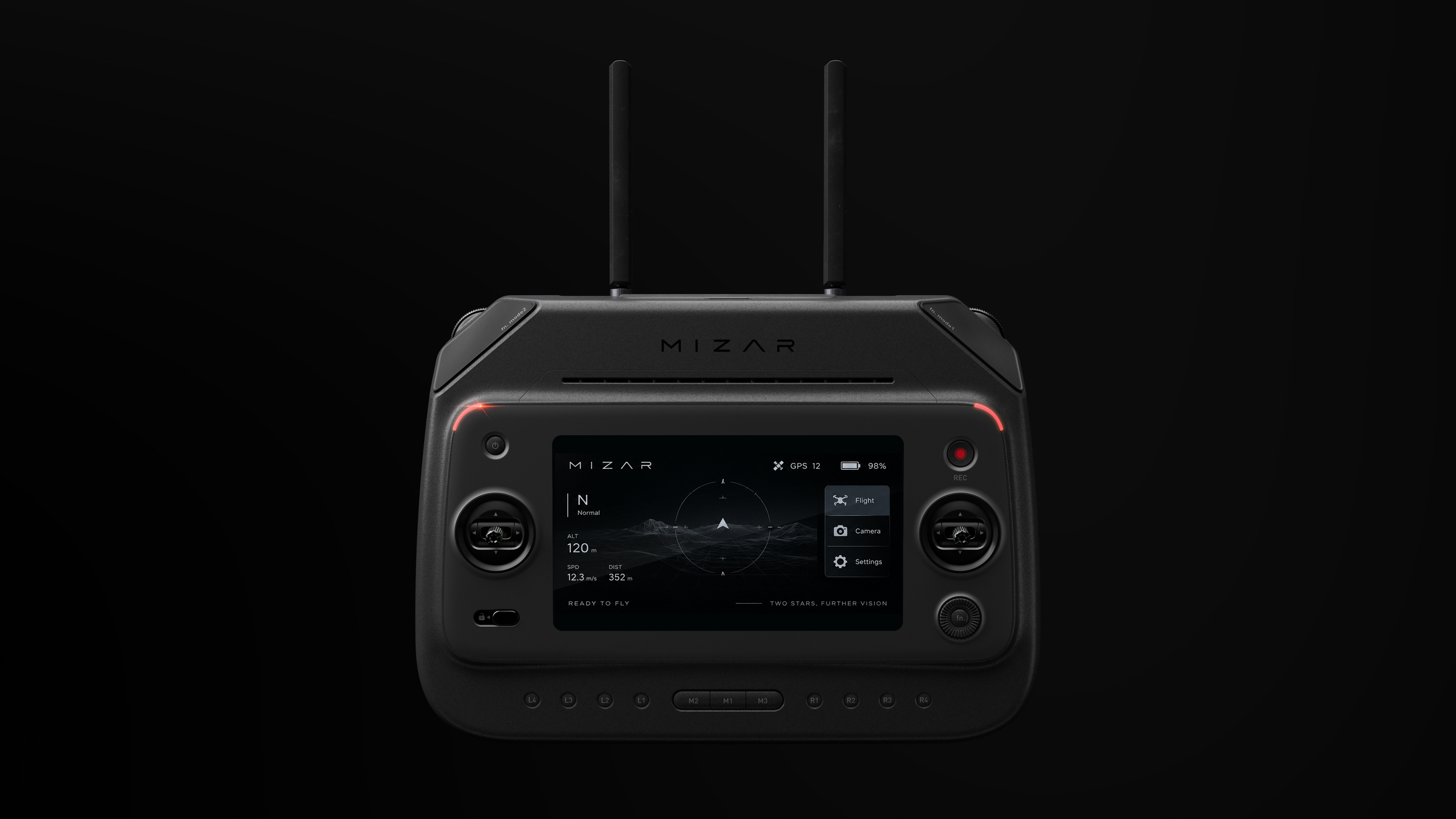 産業用ドローンコントローラー MIZAR CRS-1の正面CGレンダリング