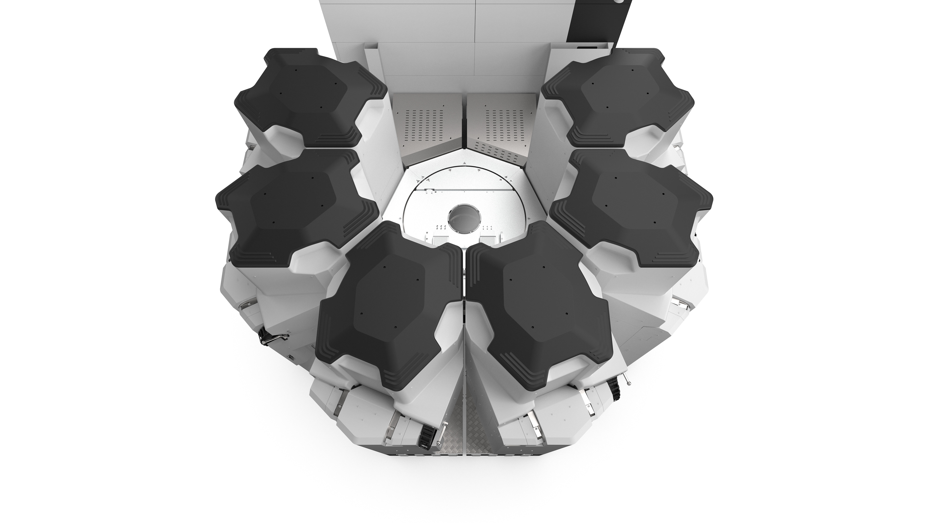 Adastra featuring radially arranged process modules and a faceted exterior design