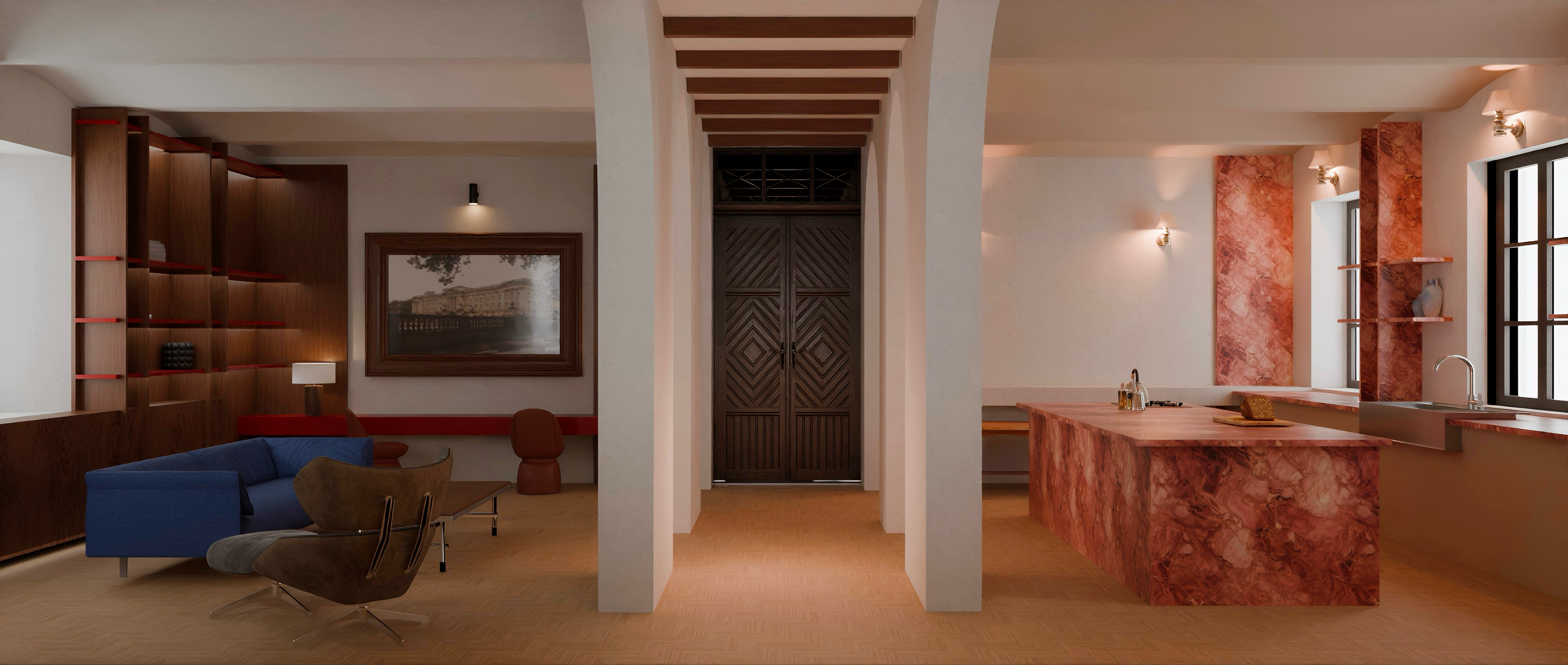 Living Area and The Kitchen 