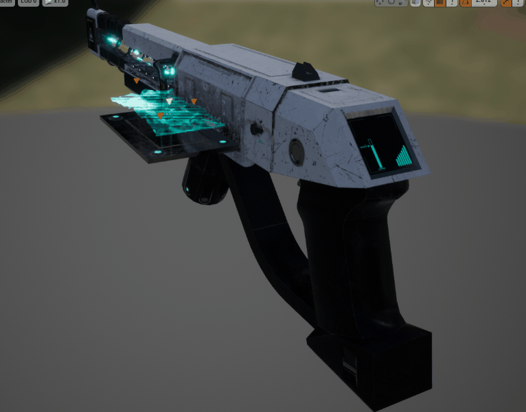 laser drill/weapon with ui mini map and screen
