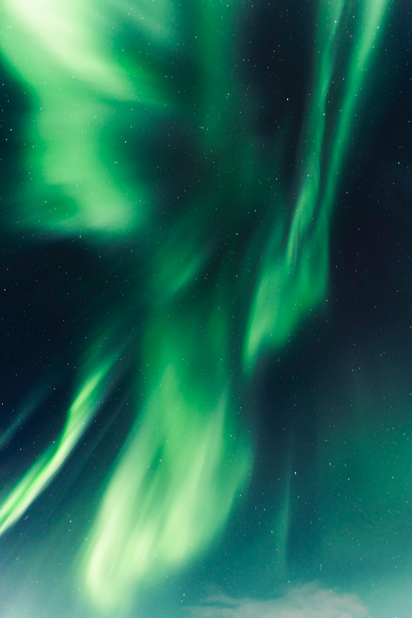 Lights dancing above our heads
