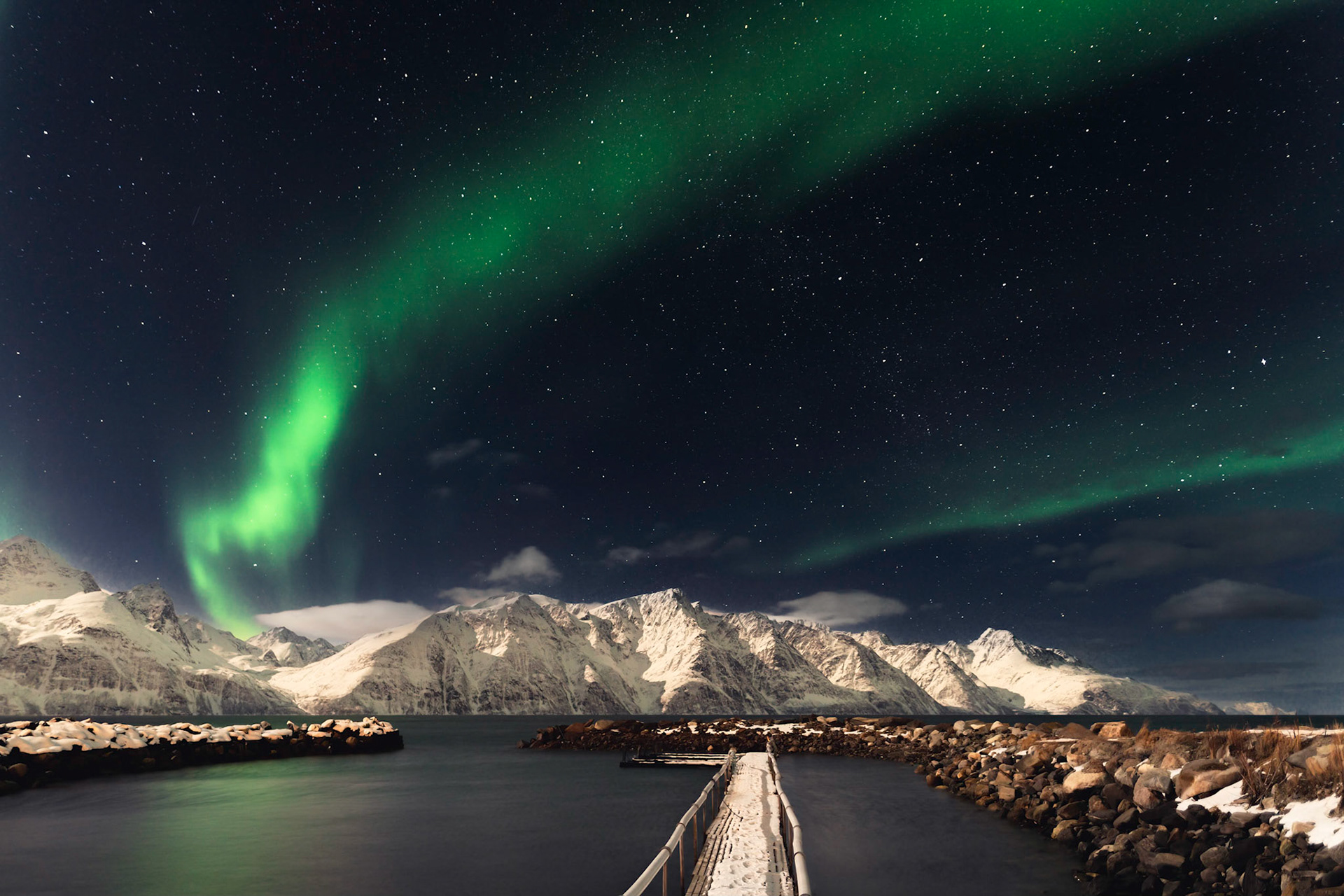 Lyngen Fjord bay