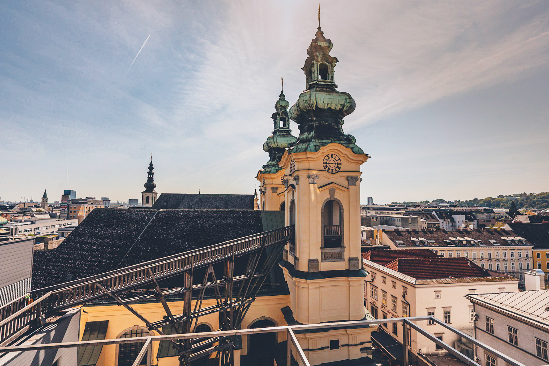 Linz's Church seen for the roof