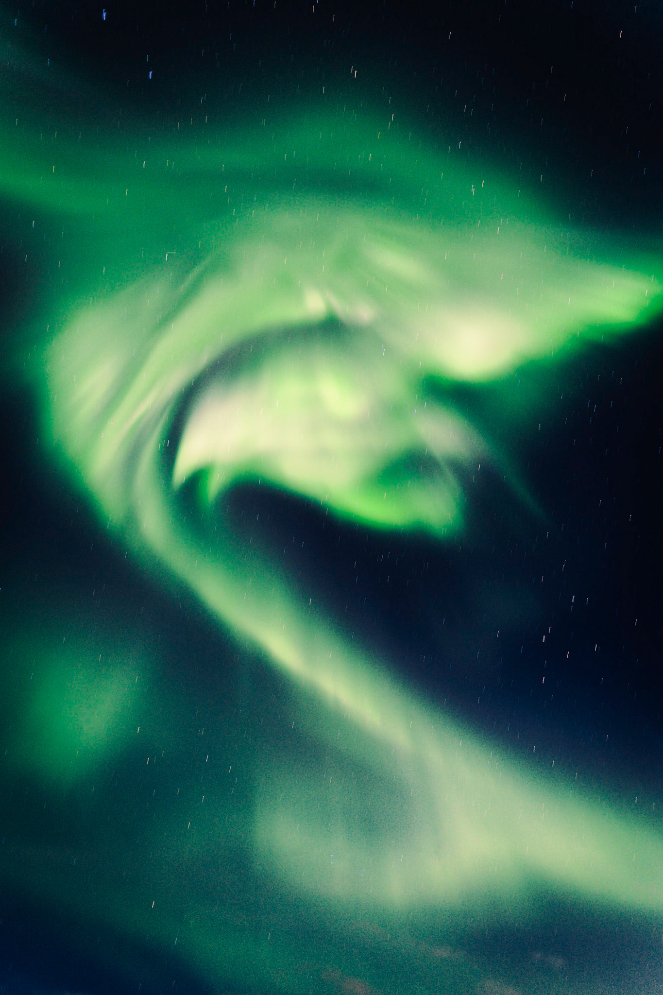Lights dancing above our heads