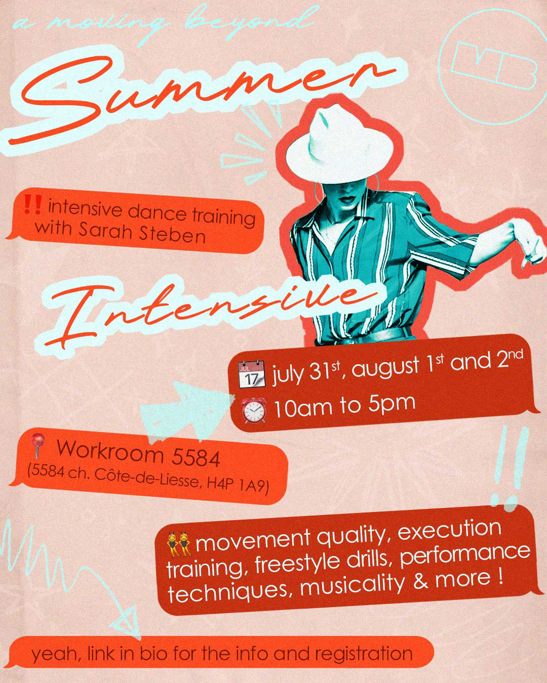 Program flyer for Sarah Steben with Moving Beyond